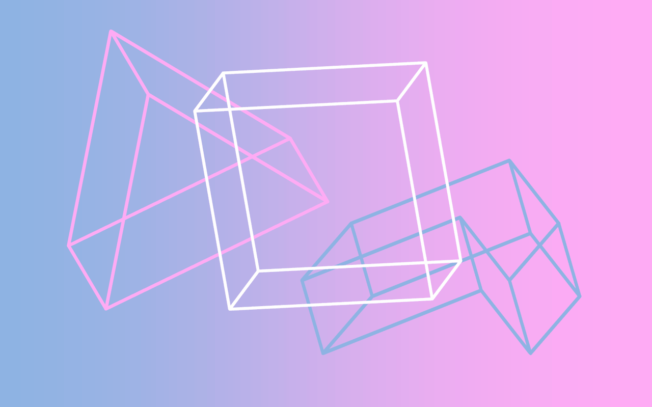 Forme geometriche wireframe pastello, 1280x799 HD, Desktop