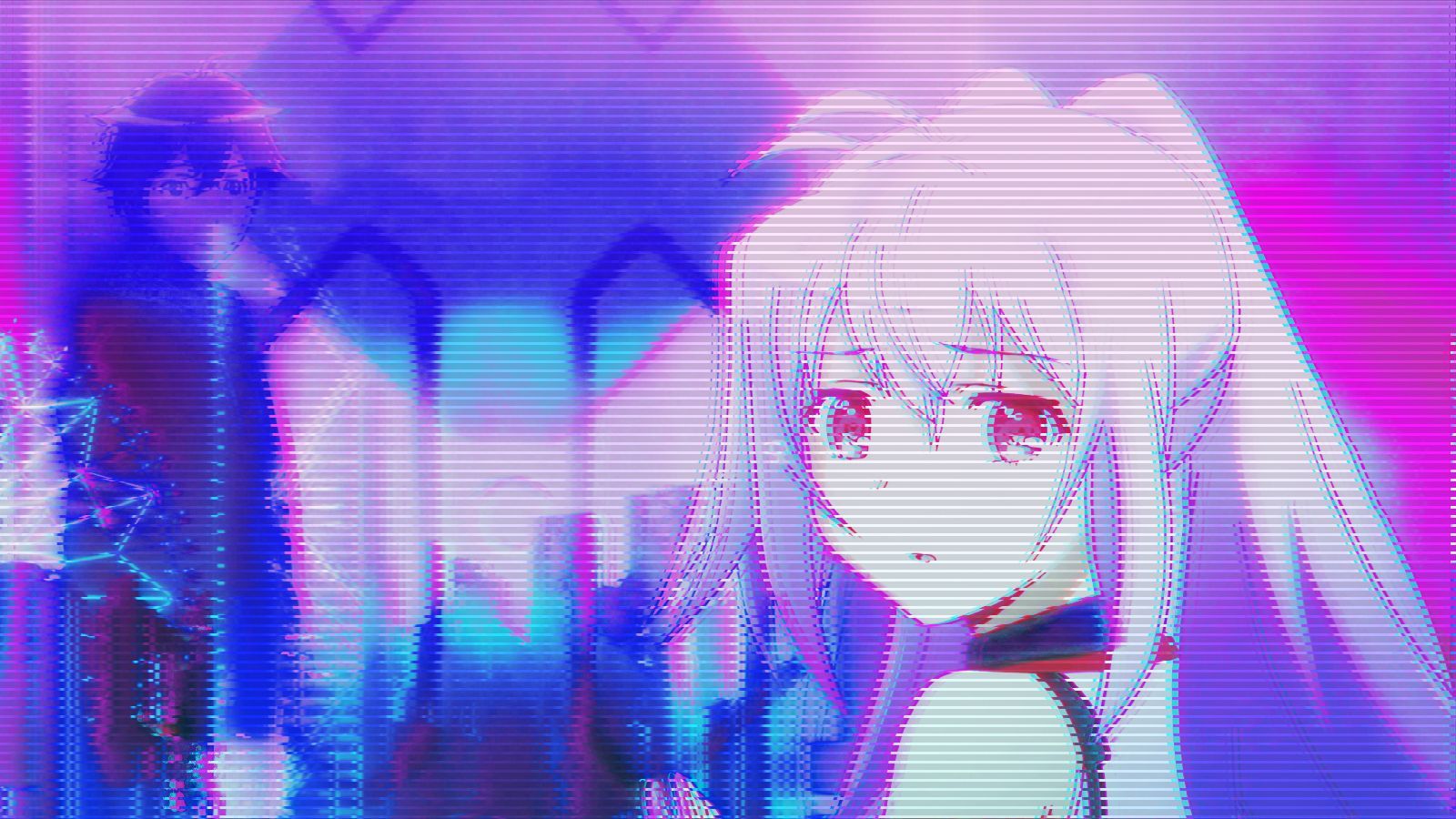 Statua glitch rosa blu, 1024x768 HD, Desktop