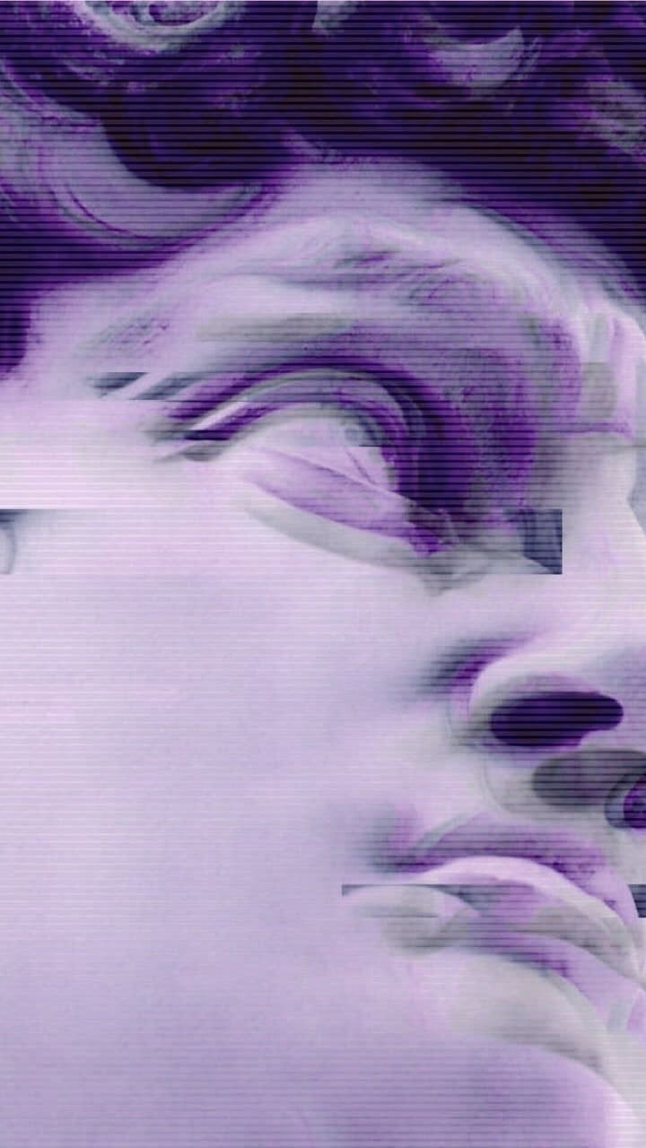 Statua David glitch viola, 720x1280 Full HD Verticale, Smartphone