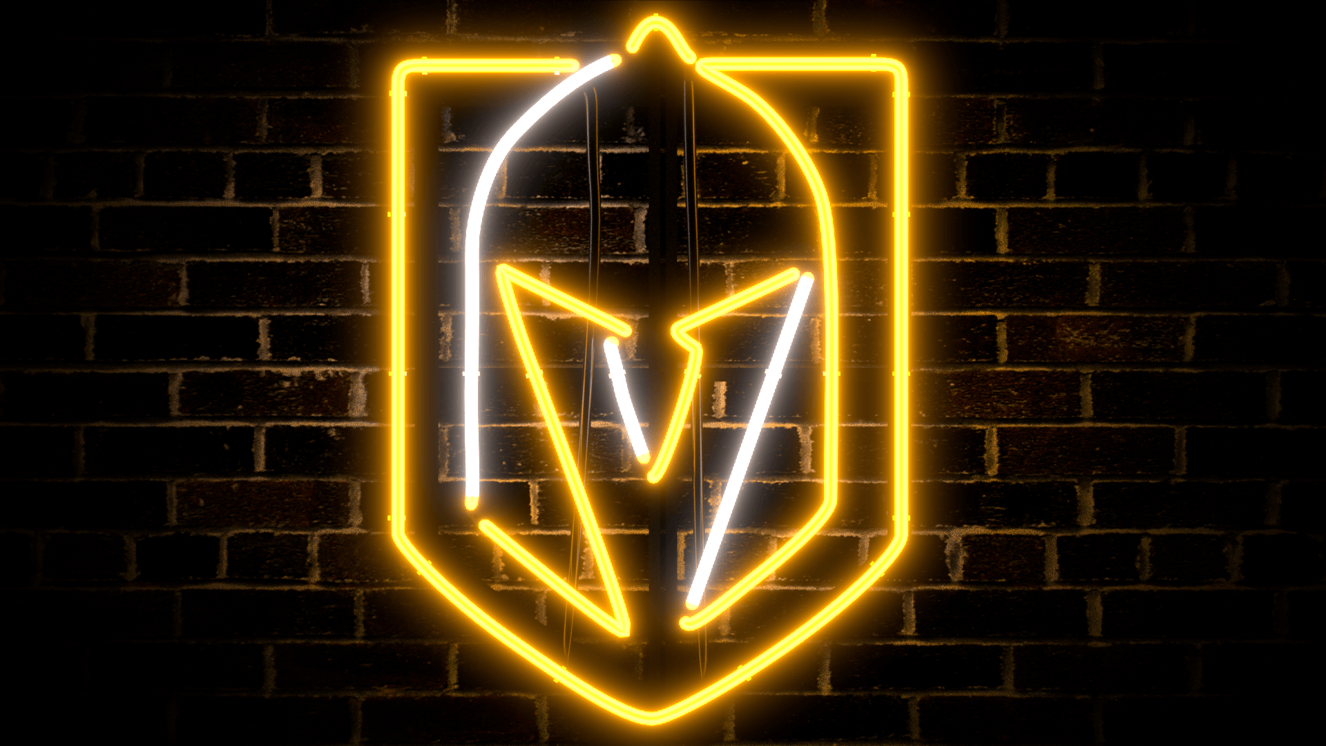 Logo Vegas Golden Knights neon, 1920x1080 Full HD, PC Desktop