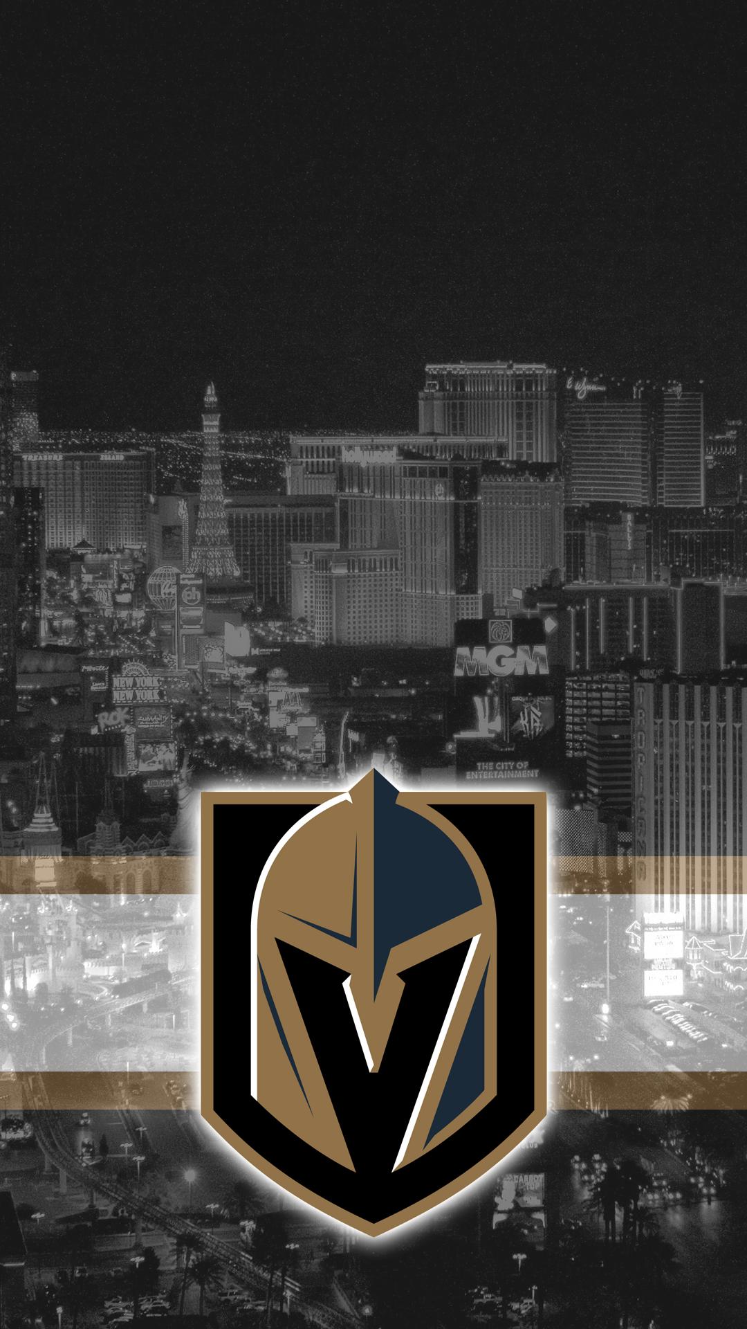 Logo Vegas Golden Knights, skyline, NHL, 1080x1920 Verticale, iPhone Pro Max
