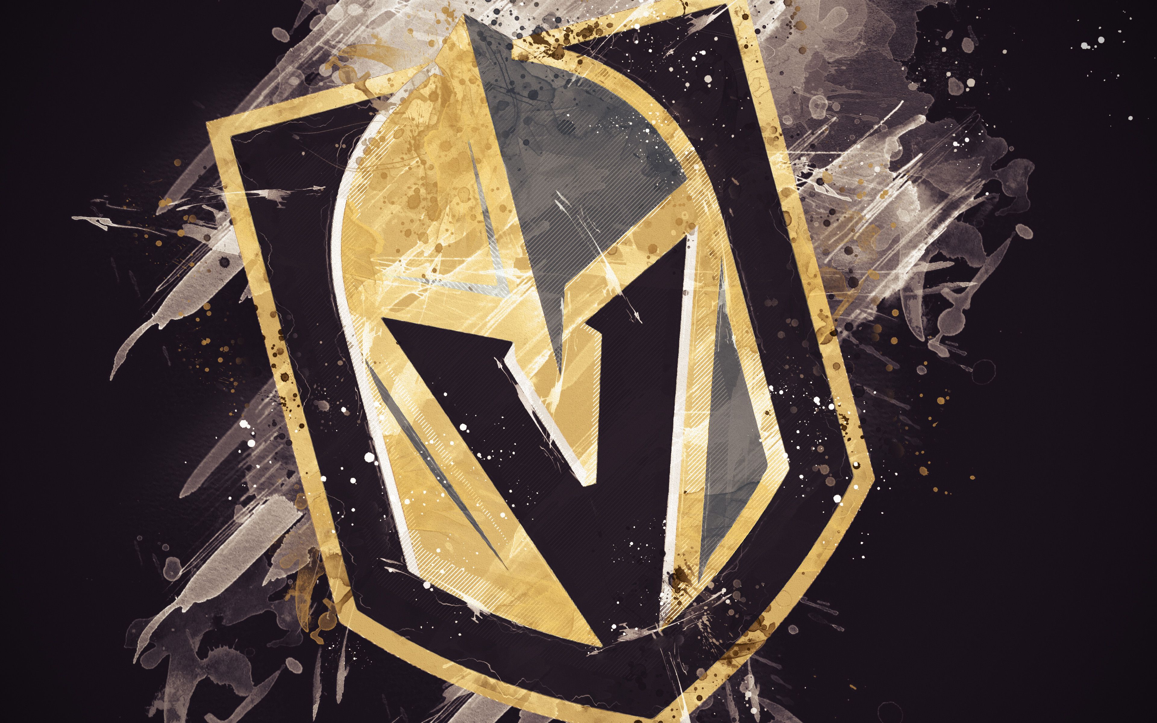 Logo Vegas Golden Knights grunge, 3840x2400 Ultra HD, 4K TV