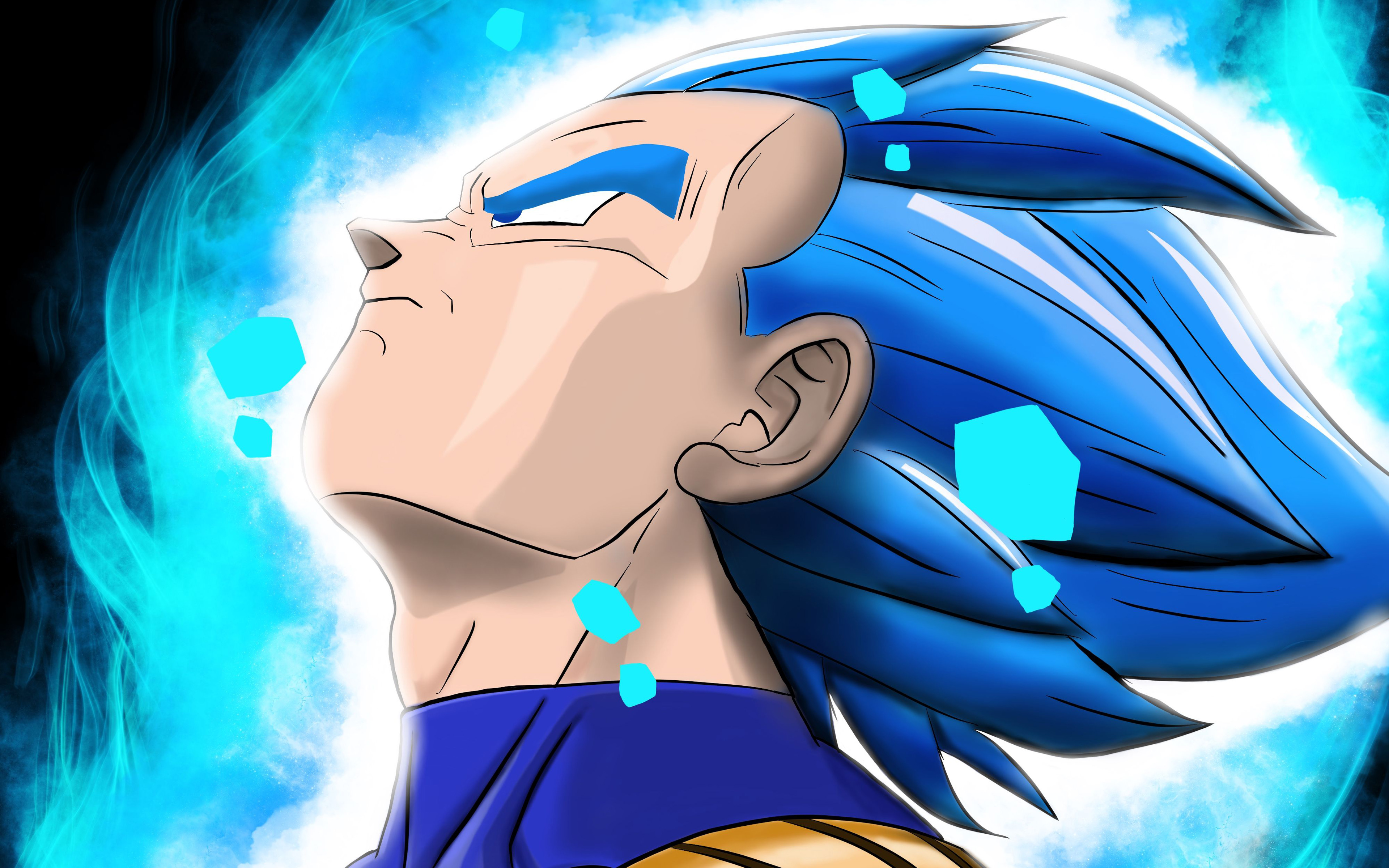 Vegeta Dragon Ball Z aura blu, 3840x2400 4K, Desktop 4K