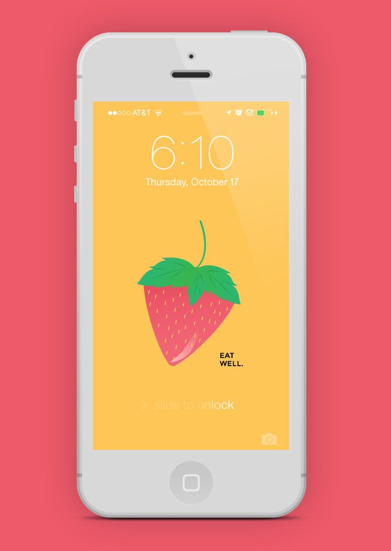 Fragola illustrata giallo rosa, 770x1085 Full HD Verticale, iPhone Plus
