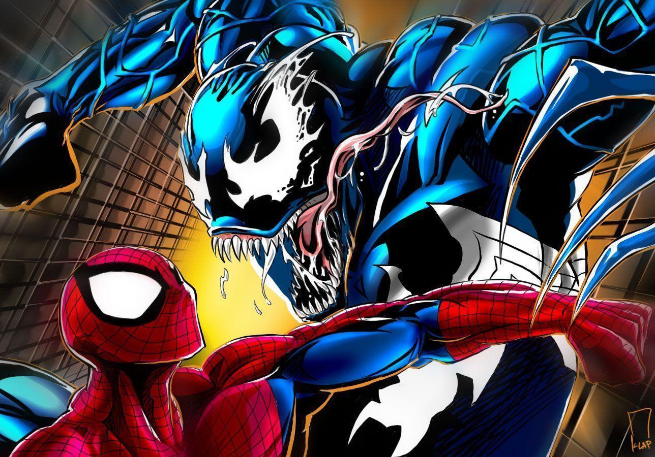 Venom e Spider-Man cartoon, 1288x900 HD, Desktop