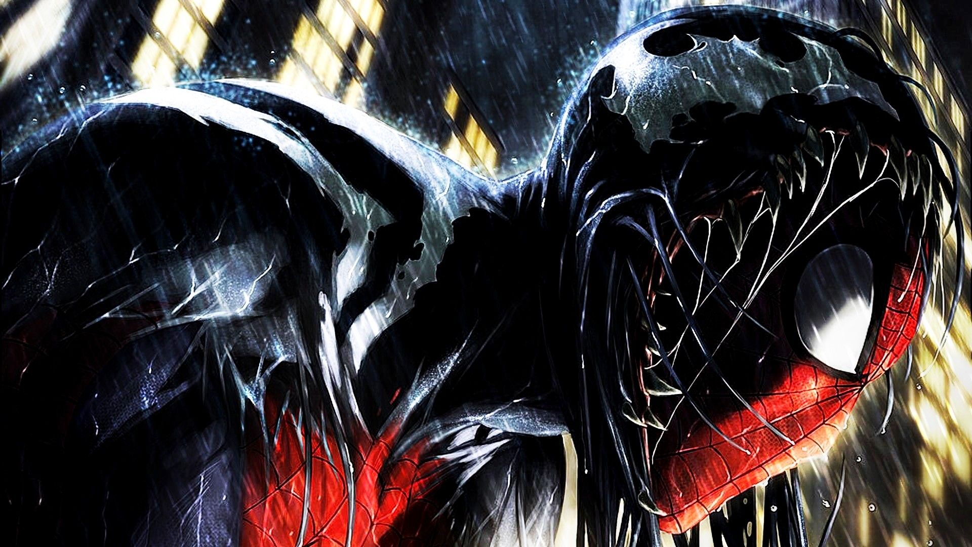 Venom simbionte pioggia, Marvel, 1920x1080 Full HD, PC Desktop