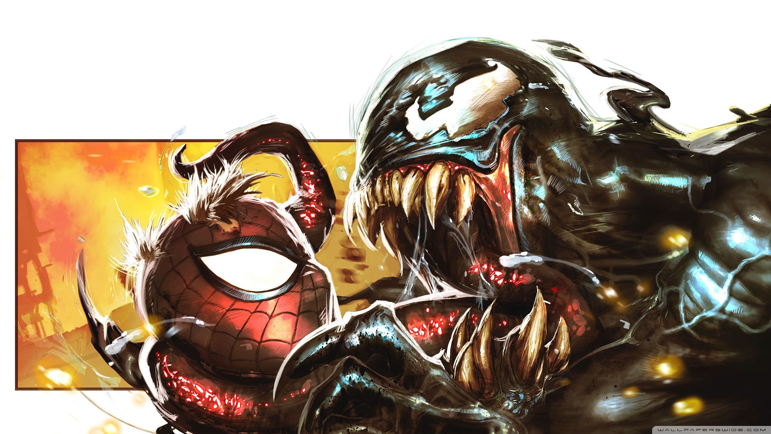 Venom e Spider-Man disegno, 2560x1440 2K QHD, Monitor Gaming