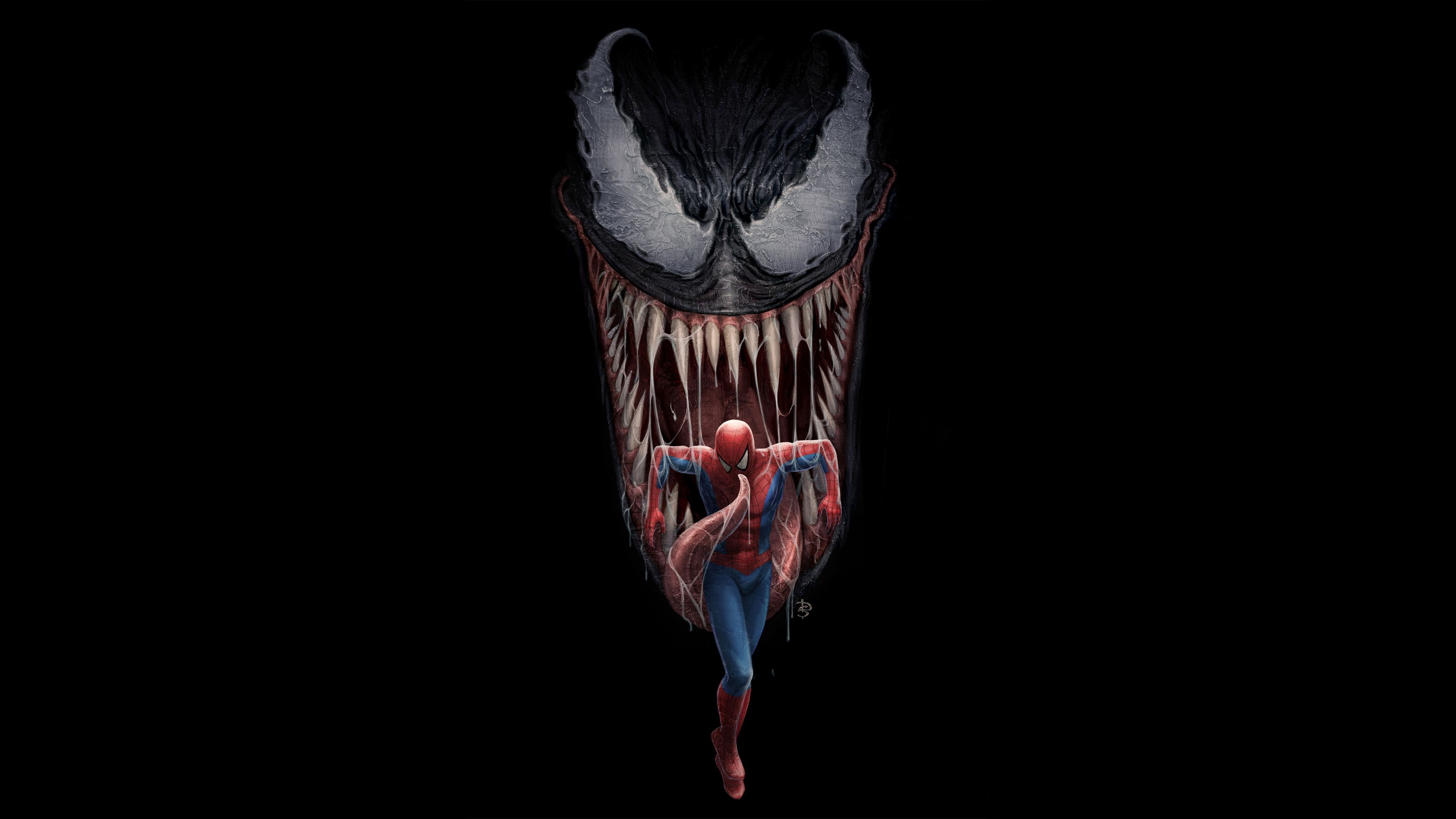 Venom e Spider-Man artwork, simbionte, 3840x2160 Ultra HD, PC