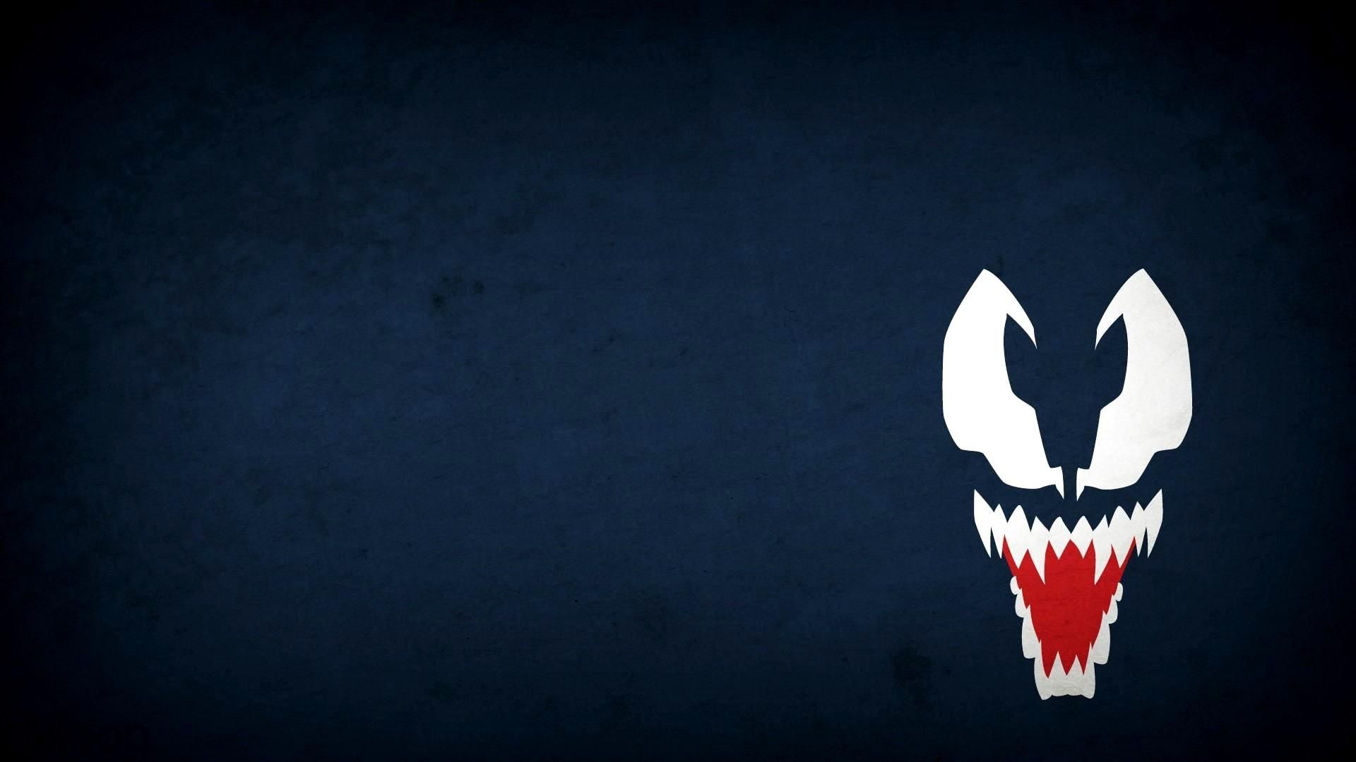 Logo Venom minimalista blu, 1920x1080 Full HD 1080p, Desktop