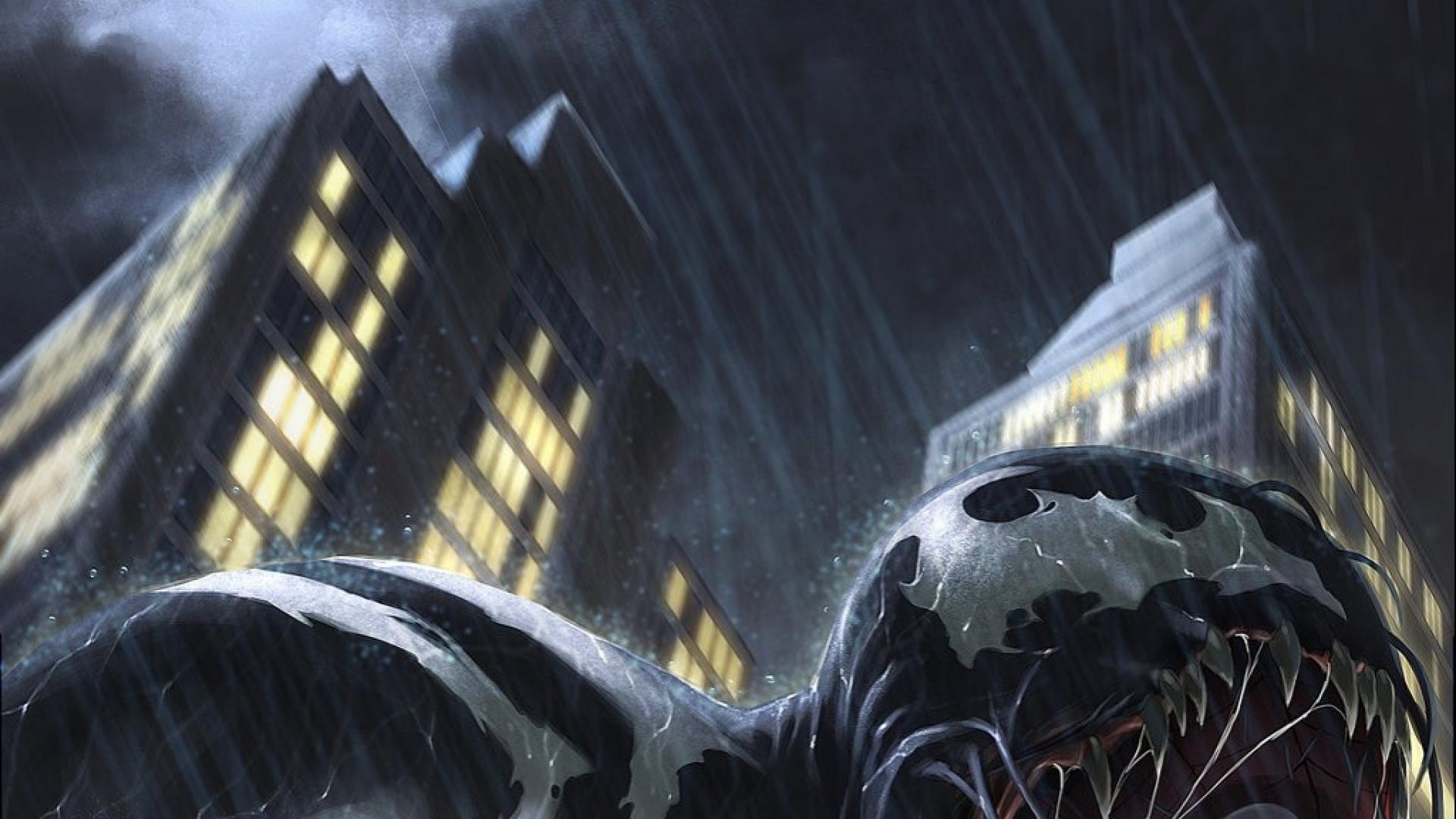 Venom città pioggia notte, 1920x1080 Full HD 1080p, PC Desktop