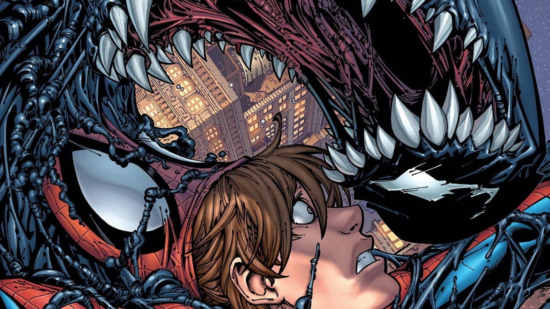 Venom e Spider-Man fumetto, 1920x1080 Full HD, Desktop