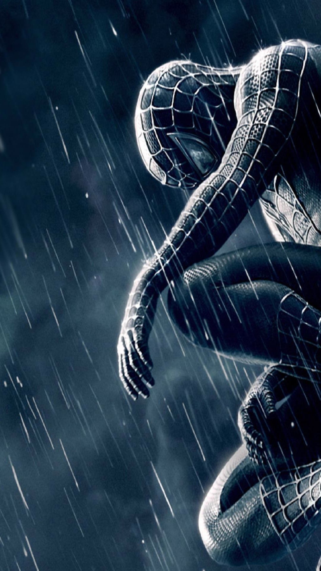 Spider-Man tuta nera pioggia, 1080x1920 Verticale, Telefono