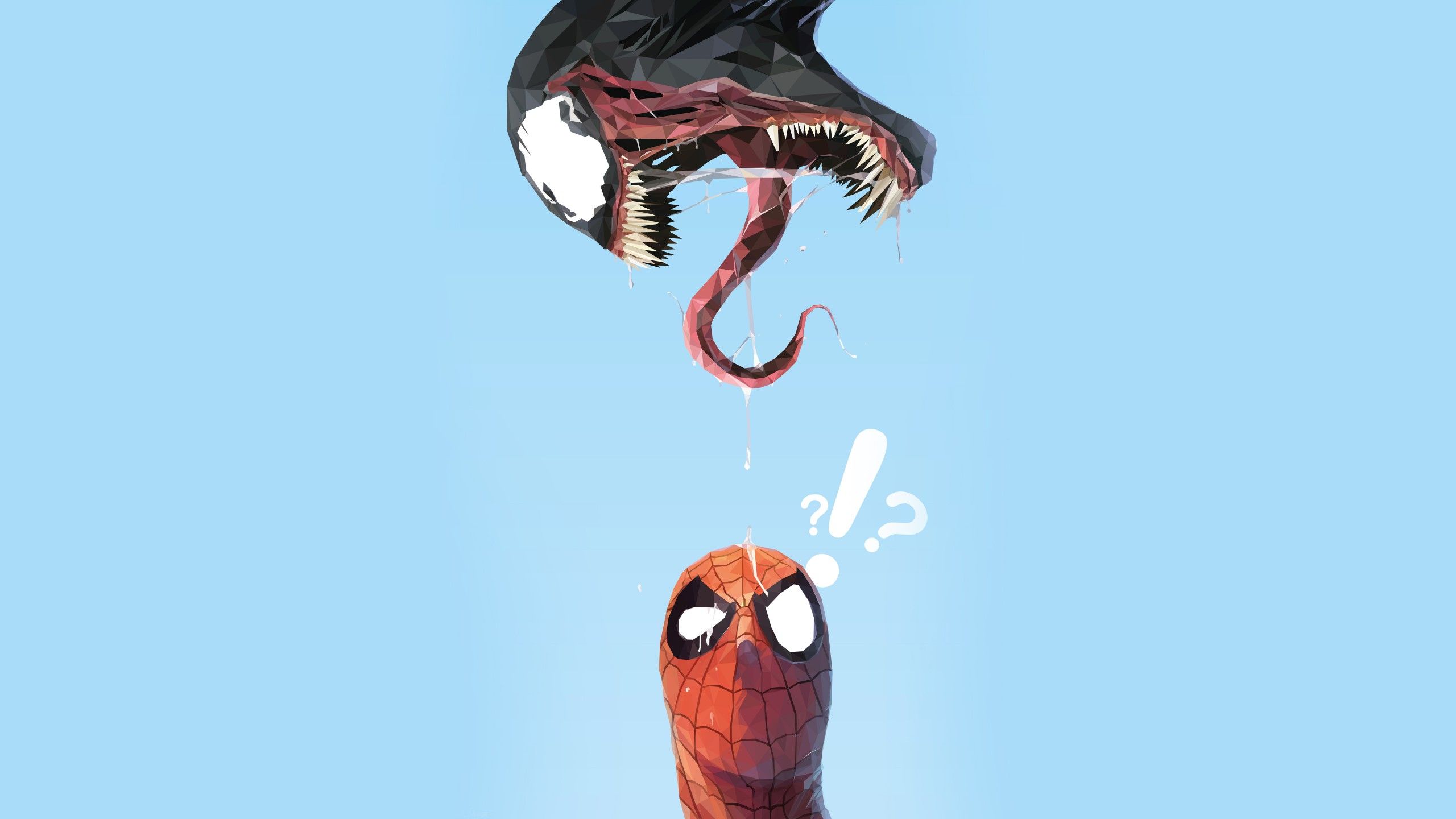 Spider-Man e Venom minimal art, 2560x1440 2K QHD, Monitor Gaming