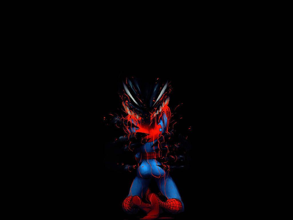 Venom Spider-Man silhouette scura, 1024x768 HD, Desktop