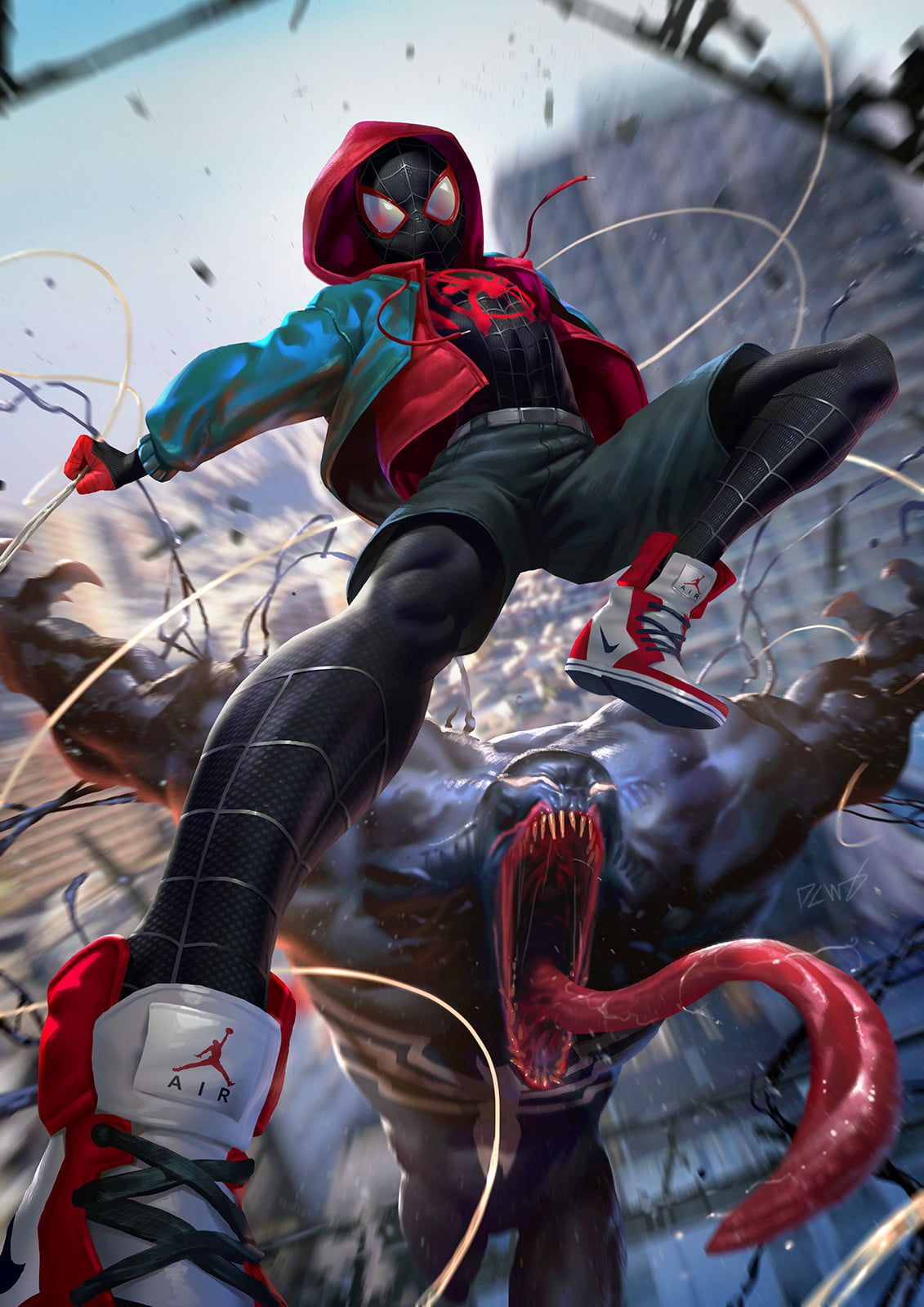 Spider-Man Miles Morales vs Venom, 1131x1600 Full HD Verticale, iPhone
