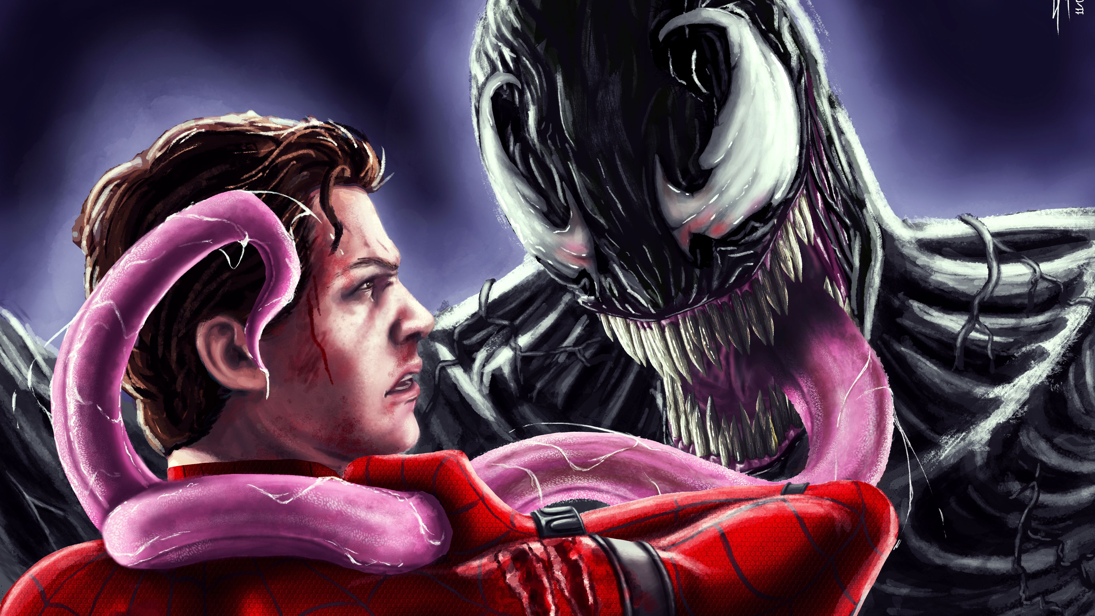 Peter Parker e Venom artwork, 3840x2160 4K Ultra HD, Desktop