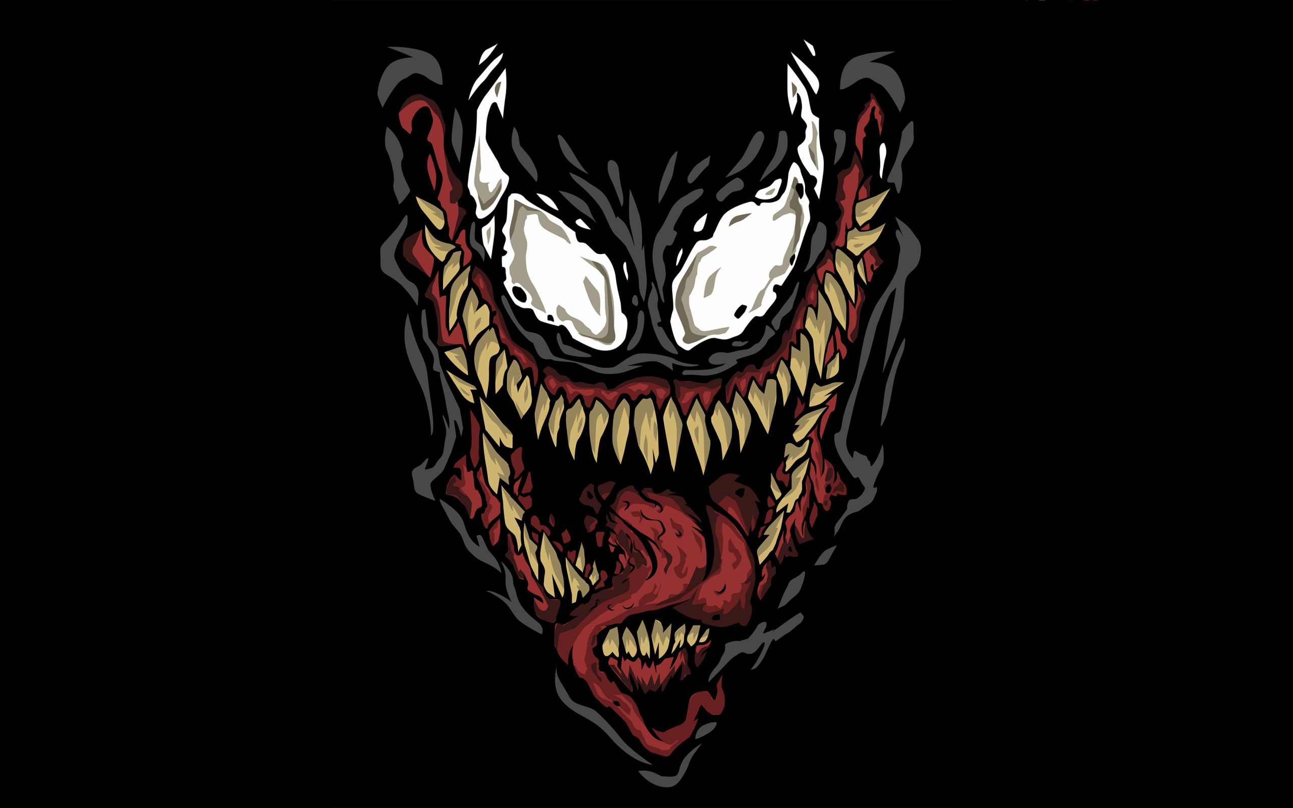 Venom minimalista faccia nera, 2560x1600 2K+, MacBook Pro