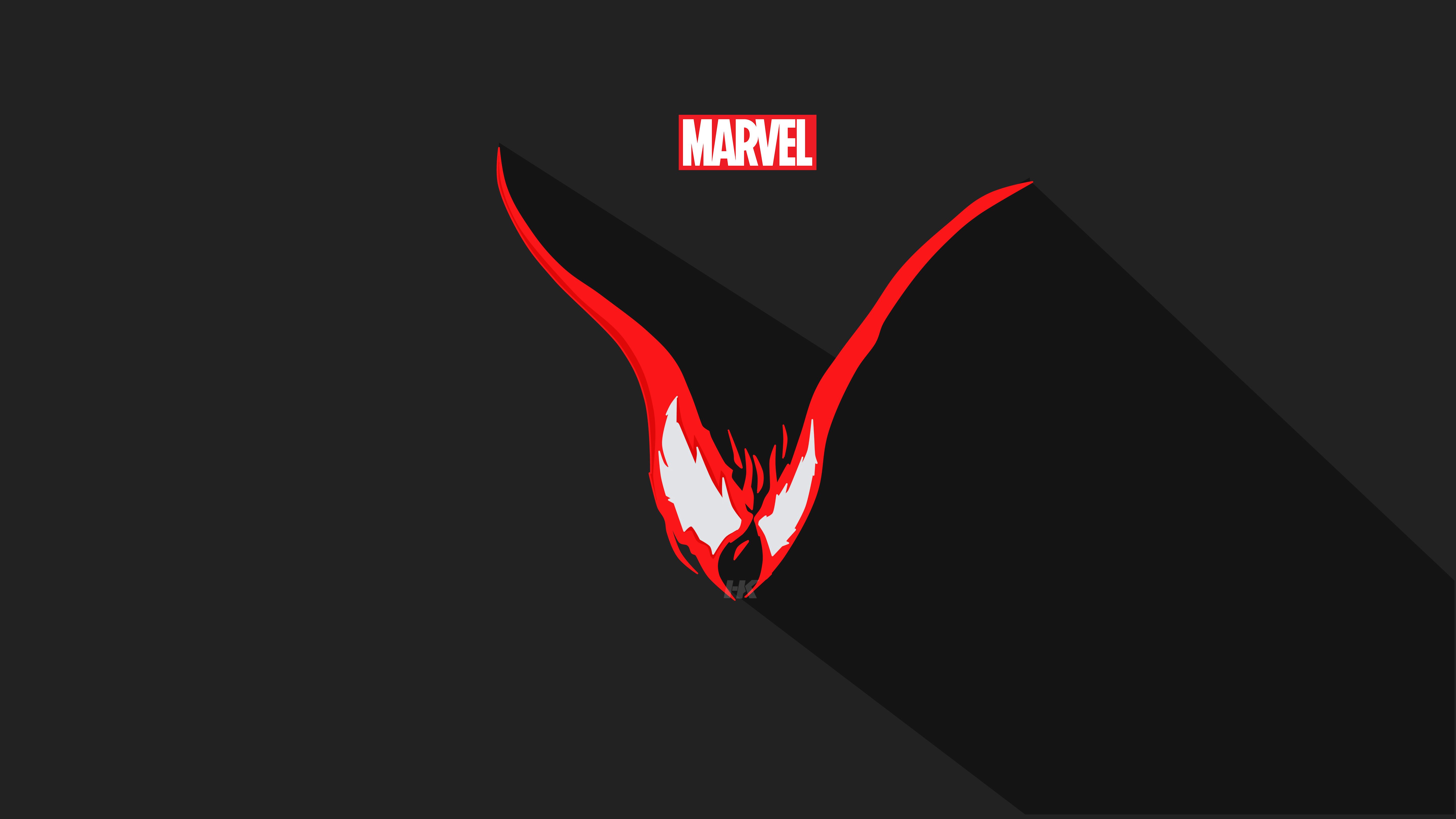 Venom simbolo minimalista rosso, 5760x3240 4K, Smart TV 4K