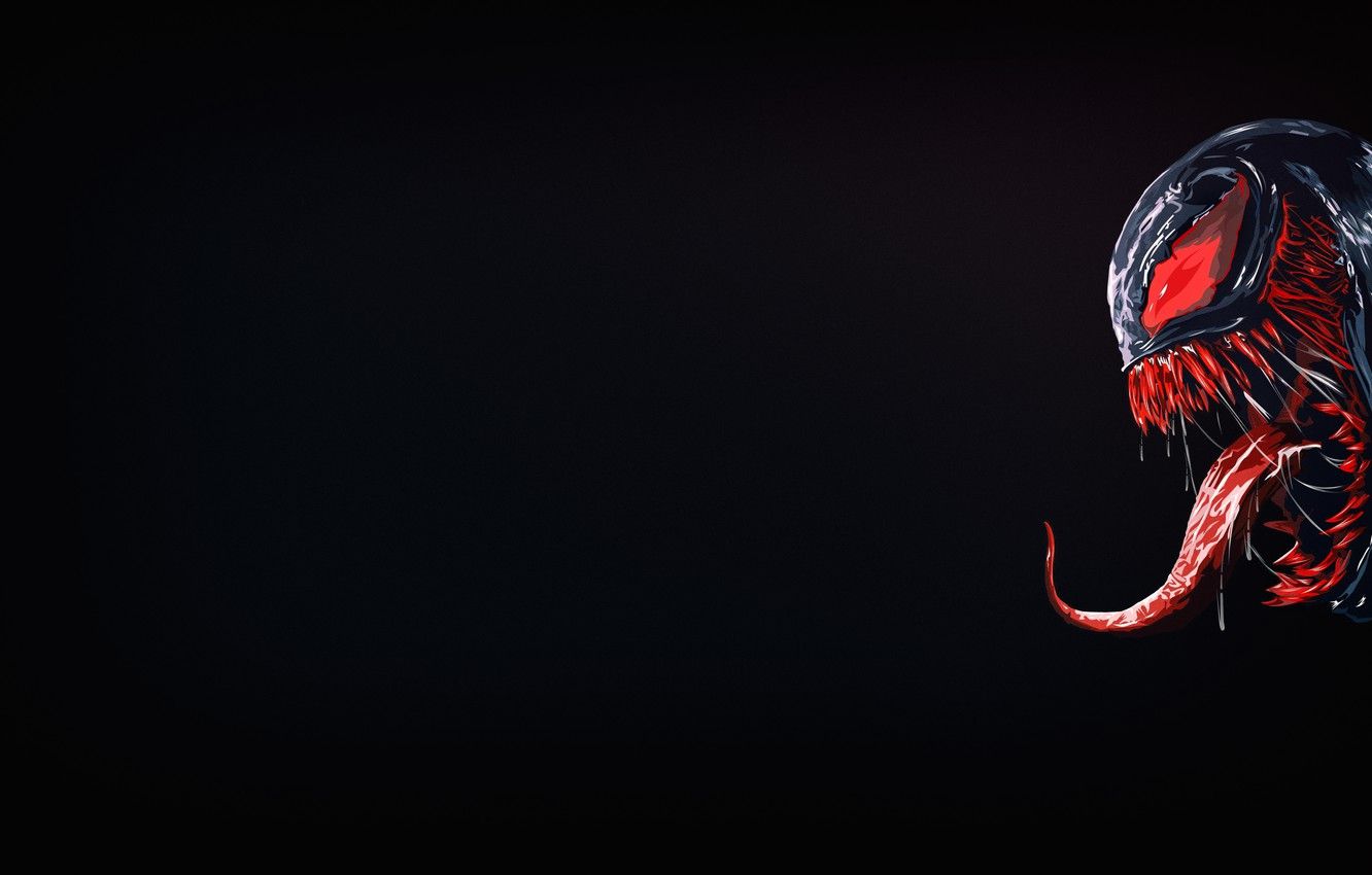 Venom minimalista sfondo nero, 1332x850 HD, Desktop