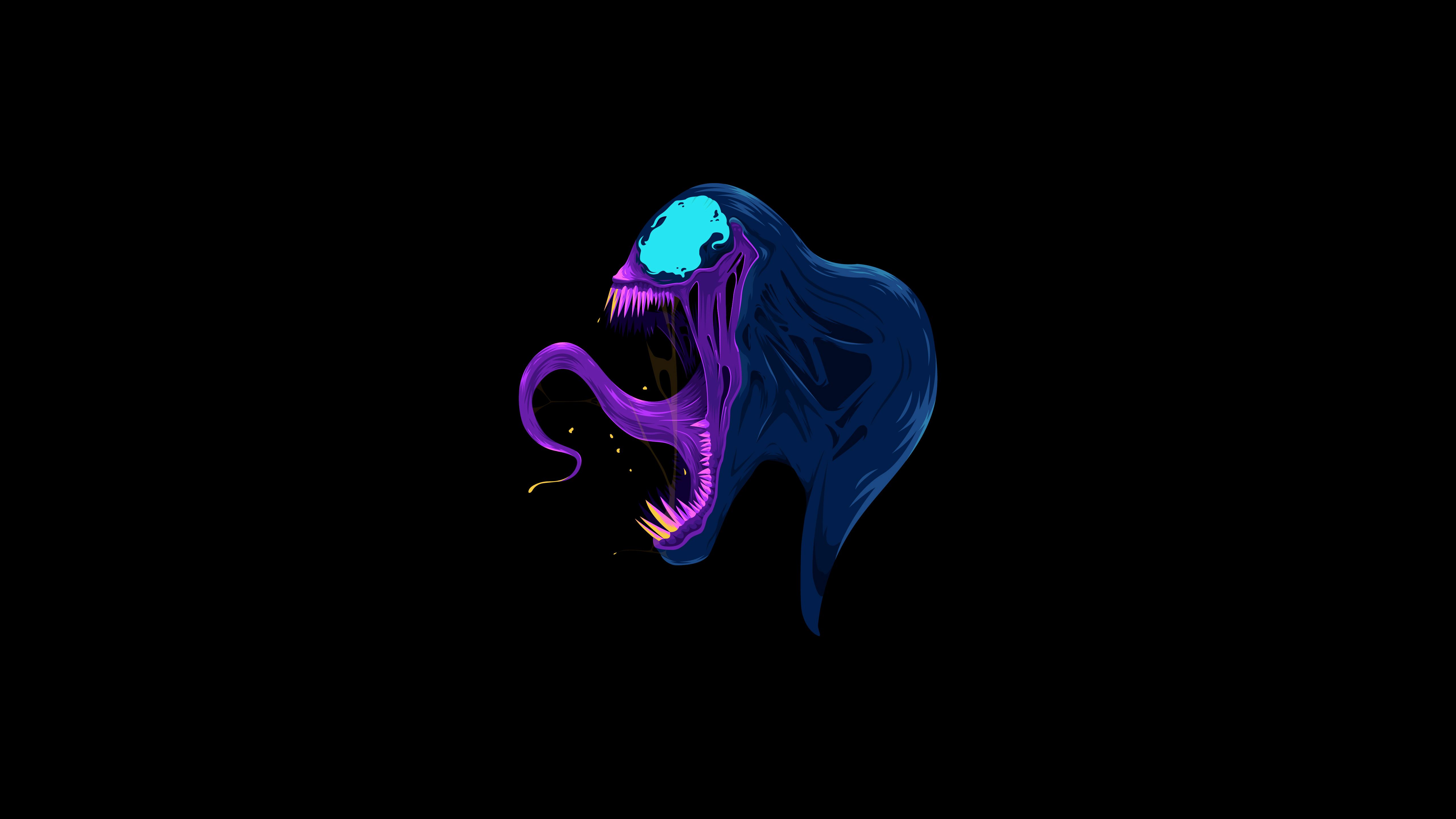 Venom minimalista sfondo nero, 5120x2880 Ultra HD, 4K TV