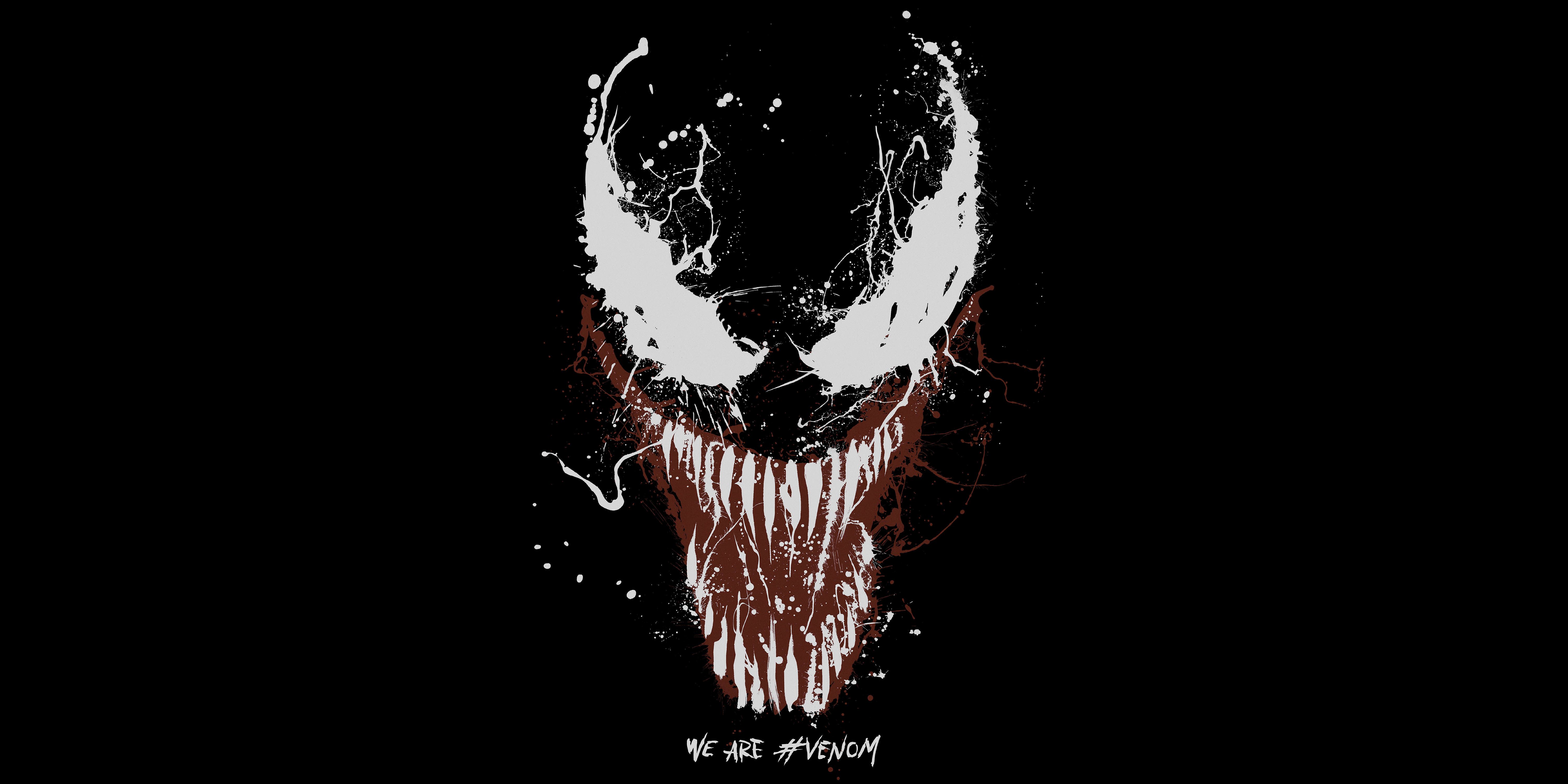 Venom volto minimalista nero, 6000x3000 4K Ultra HD, Monitor 4K