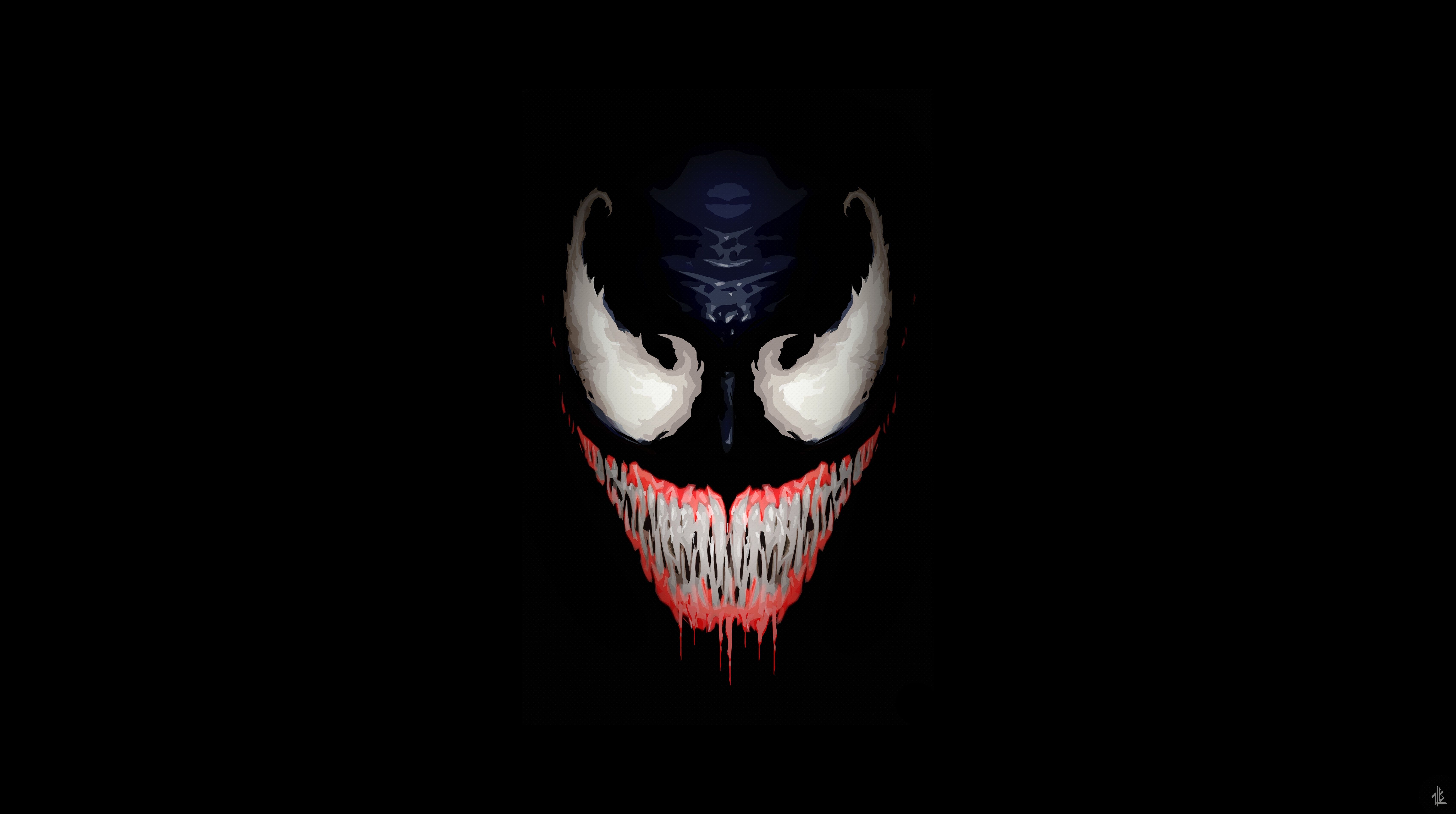 Venom volto minimal nero, 6800x3800 4K, Smart TV 4K