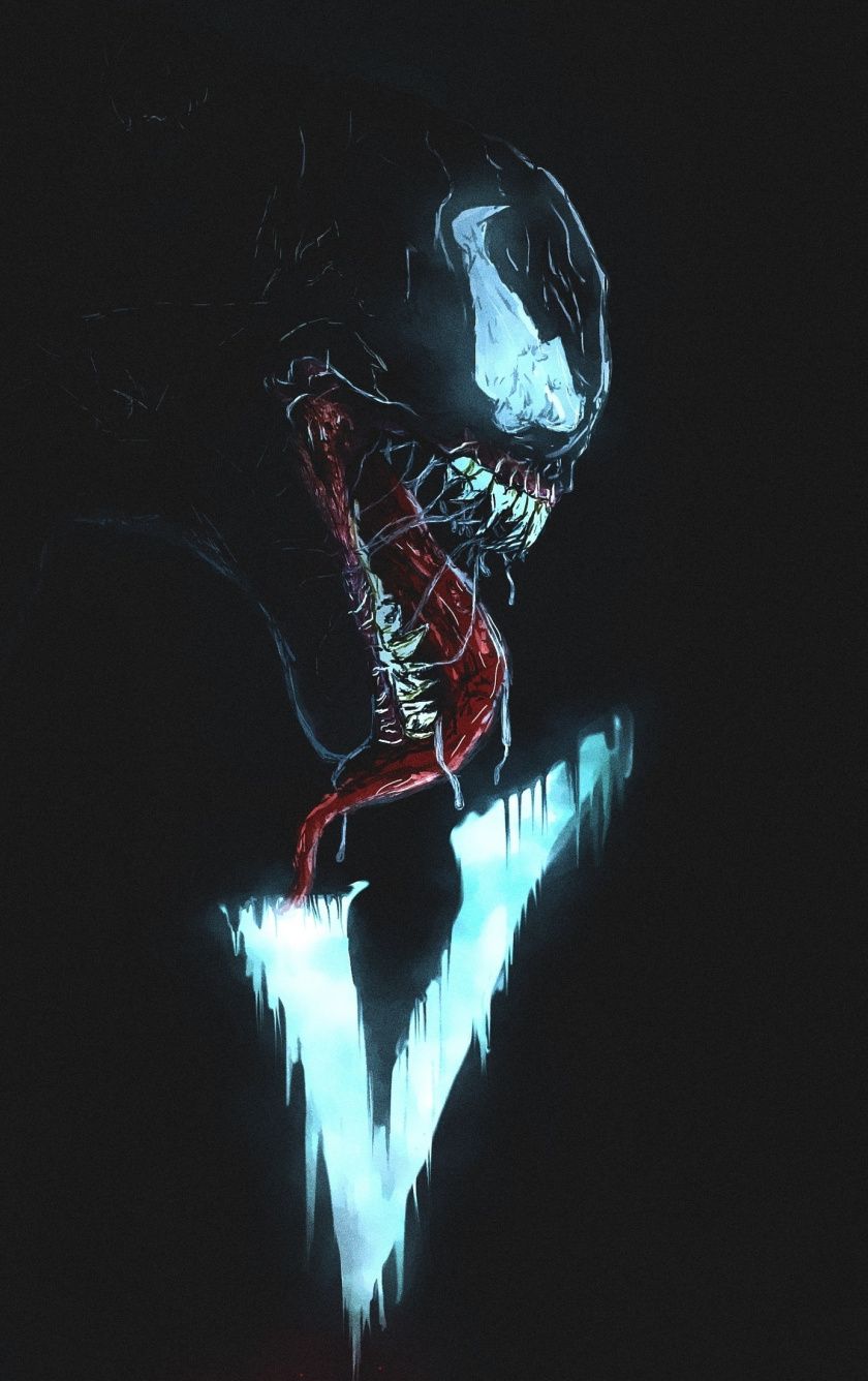 Venom minimalista, sfondo nero, 840x1336 Verticale, Telefono