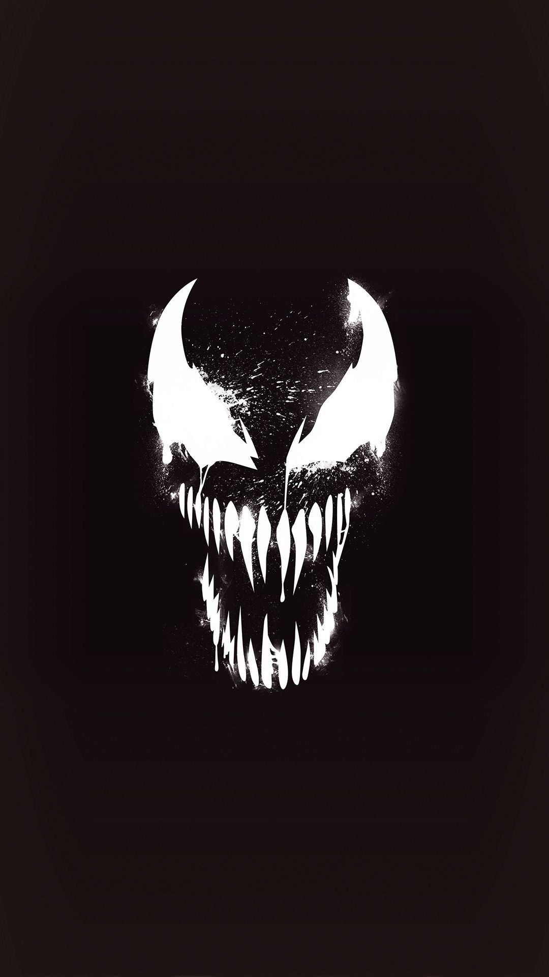 Venom volto minimalista nero, simbionte, 1080x1920 Full HD Verticale, Smartphone