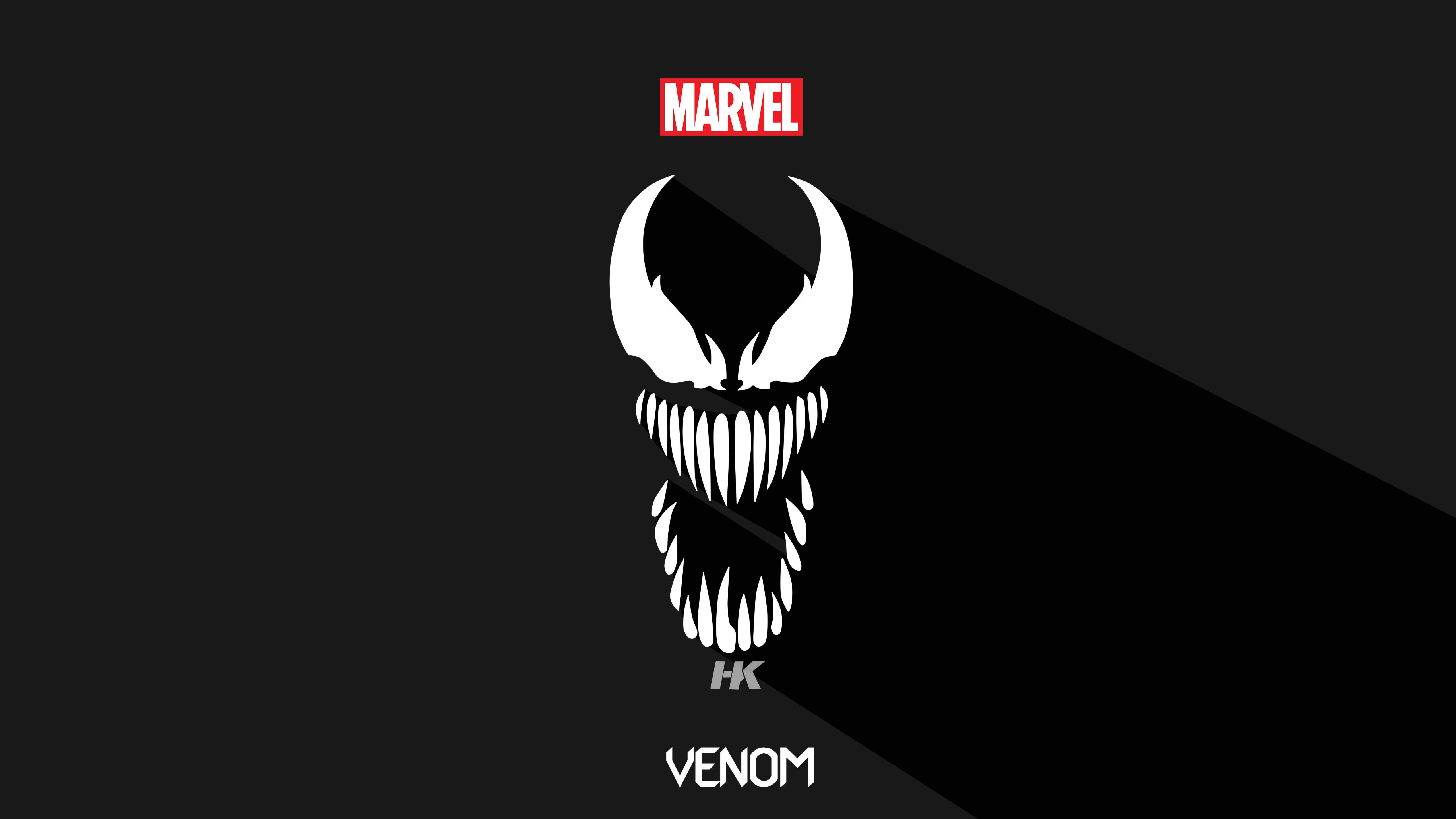 Venom minimalista denti bianchi, 1500x1500 HD, Desktop
