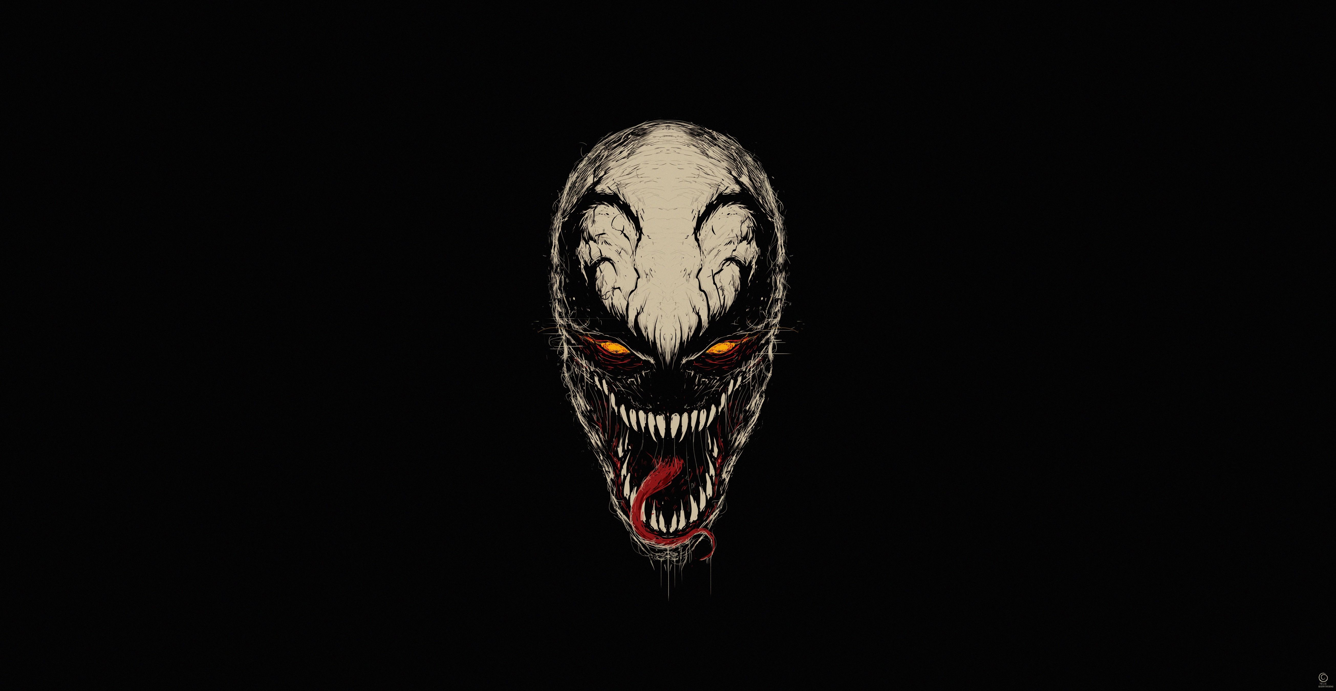 Venom volto minimalista nero, 5220x2700 UHD, PC 4K