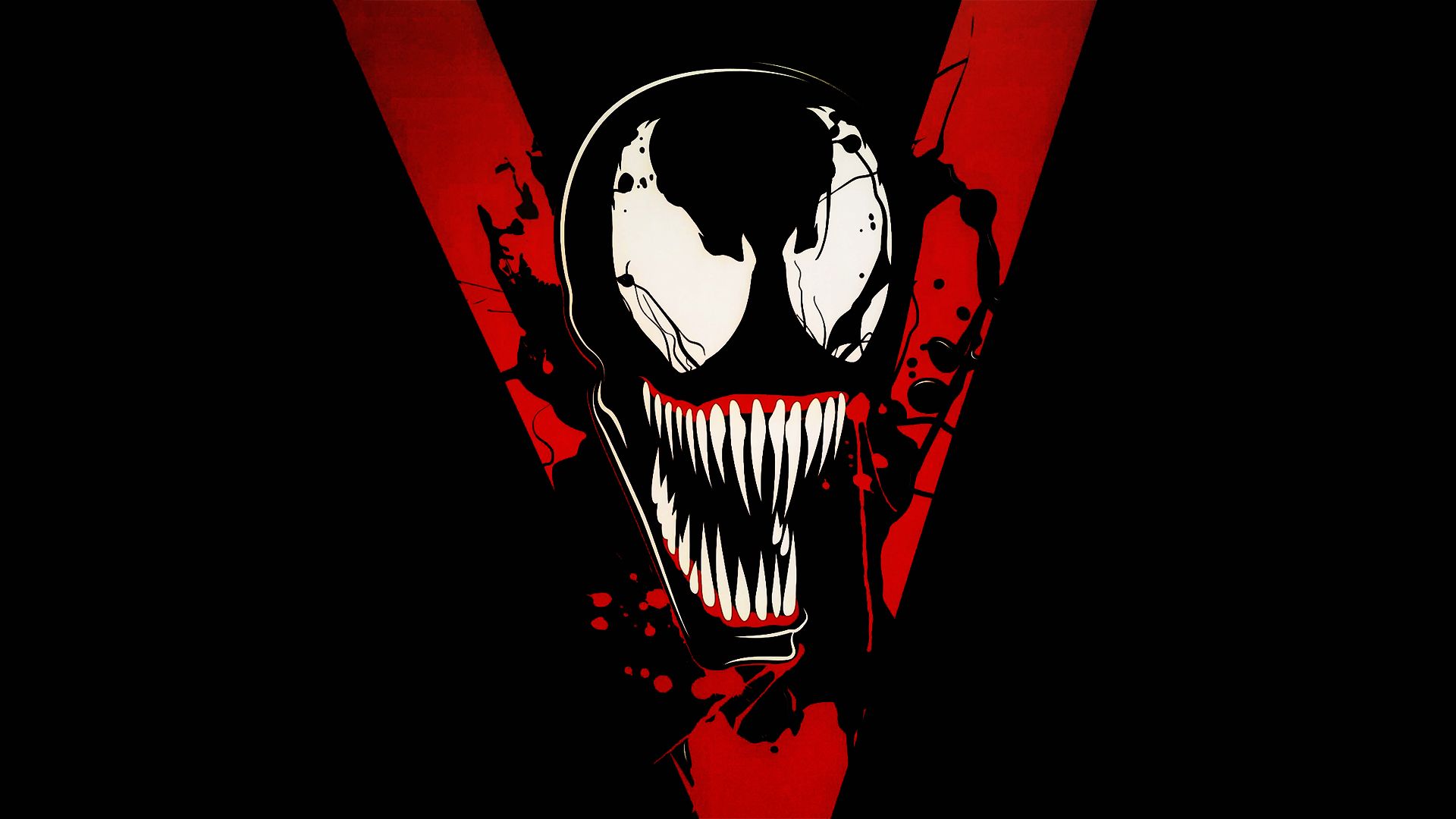 Venom minimalista rosso nero, 1920x1080 Full HD 1080p, PC