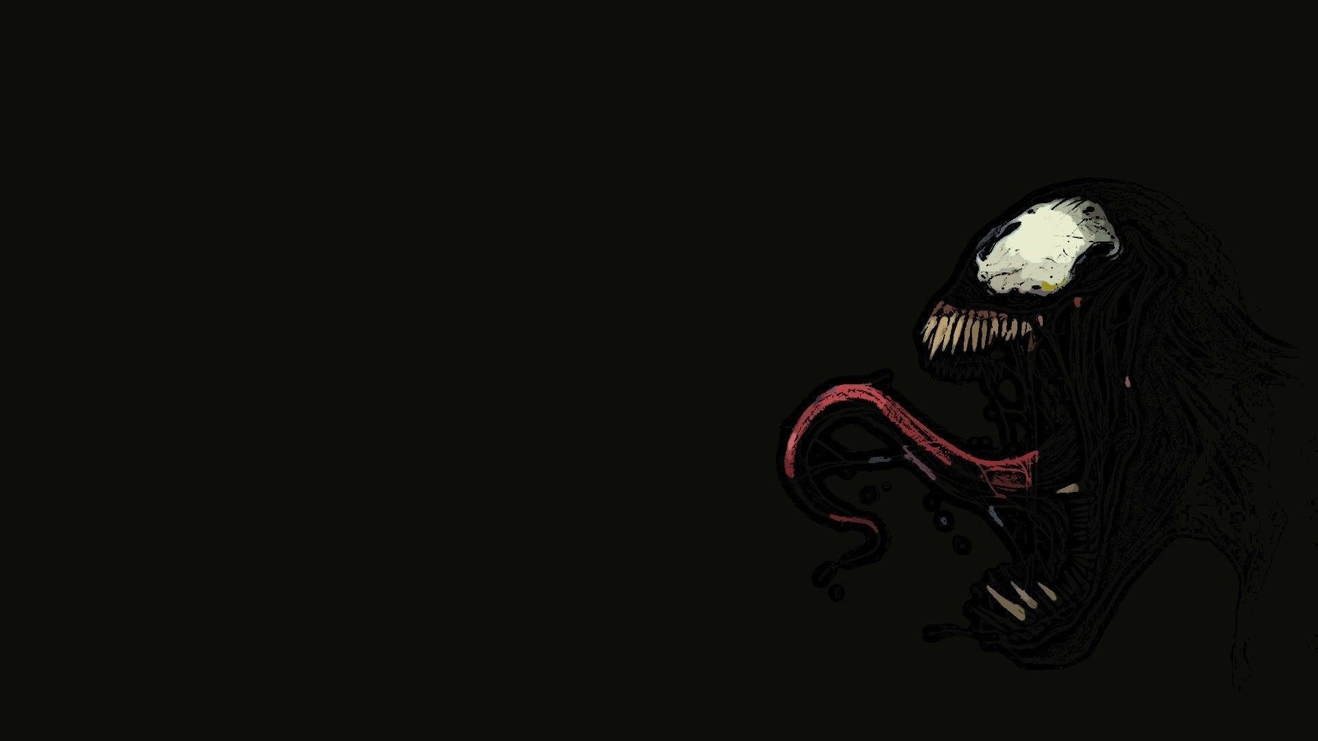 Venom testa minimalista bianco nero, 5120x2880 4K, Desktop 4K