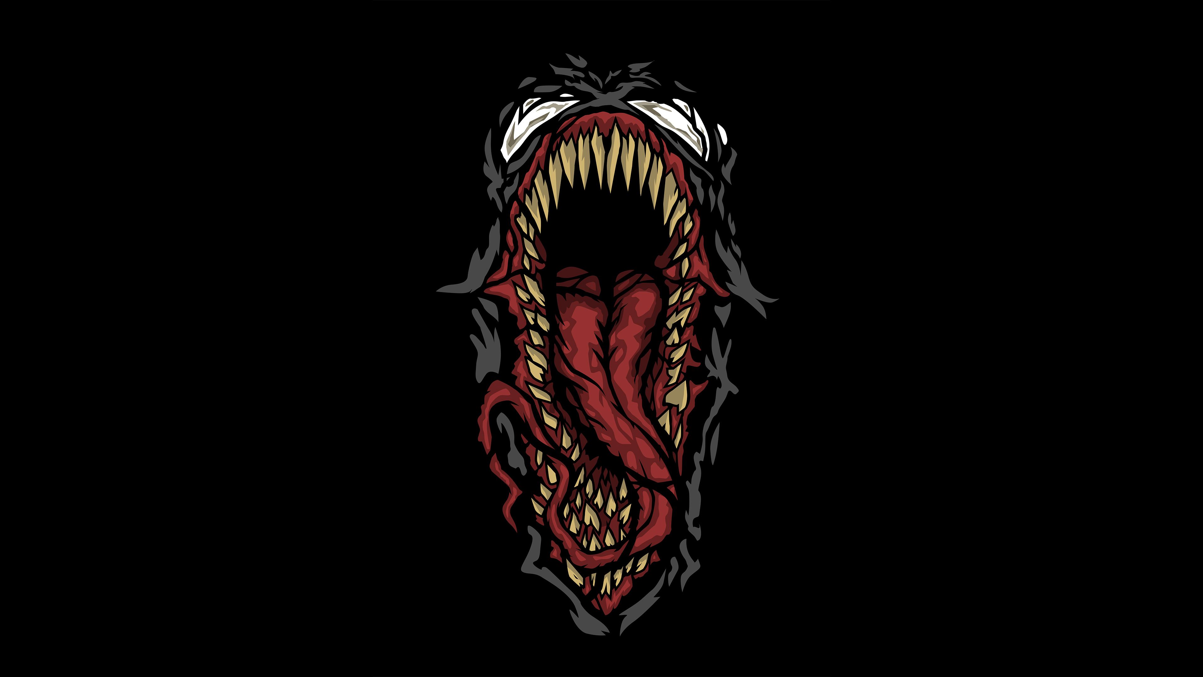 Venom minimalista logo nero, 3840x2400 Ultra HD, 4K TV