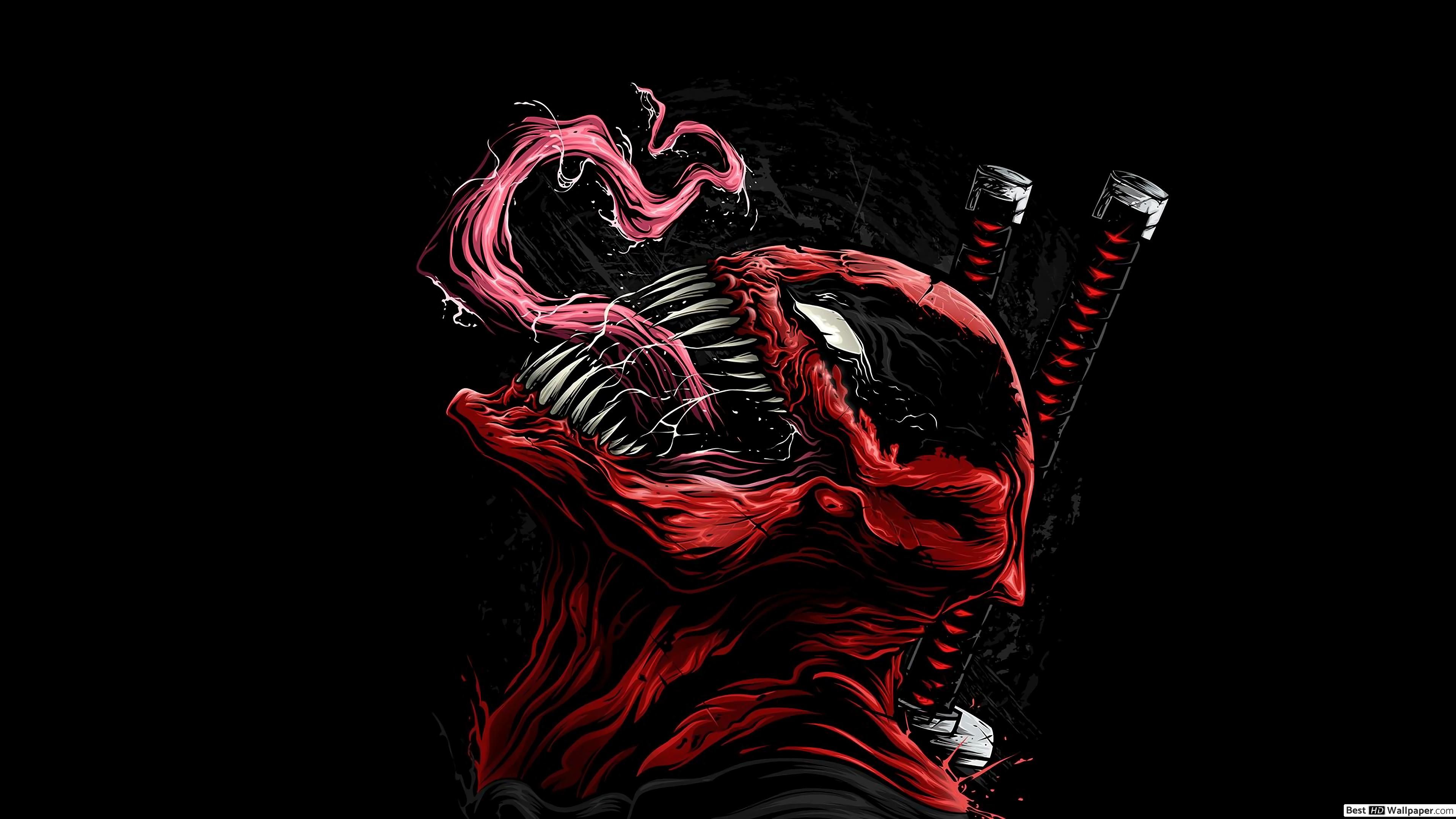 Venom minimalista sfondo nero, 3840x2160 UHD, PC 4K