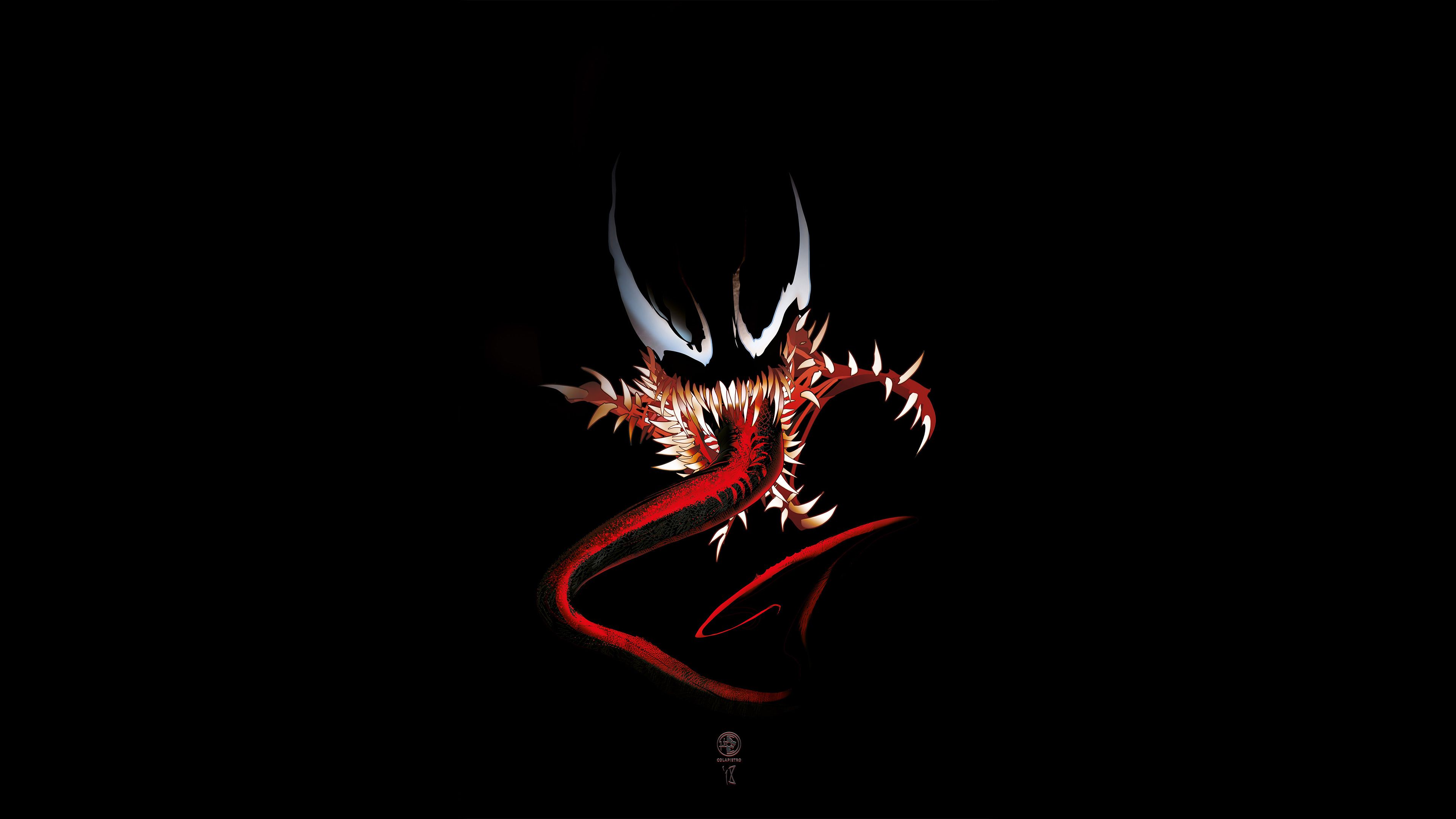 Venom minimalista silhouette foresta, 1332x850 HD, Desktop