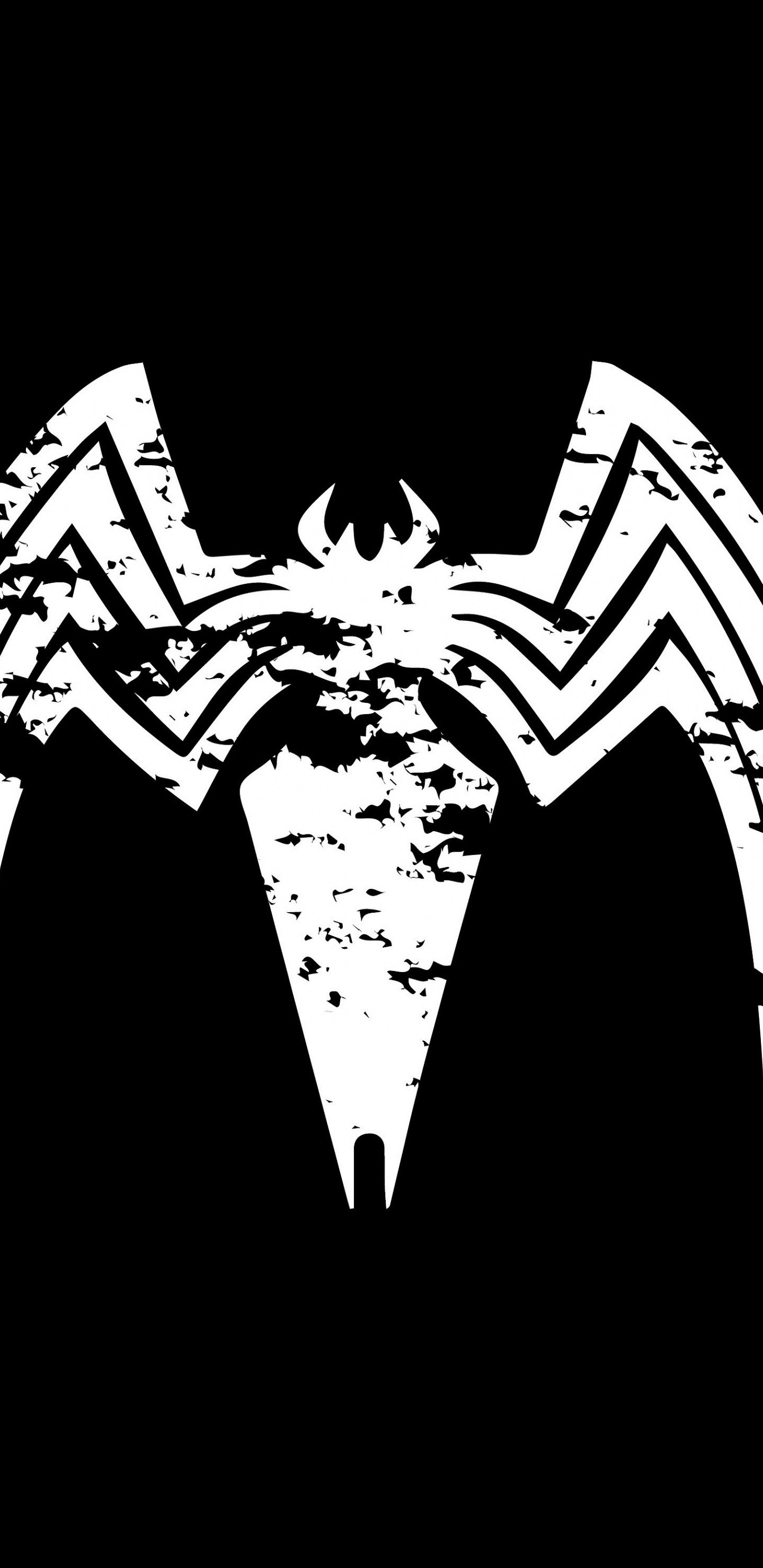 Logo Venom minimalista bianco nero, 1440x2960 Full HD Verticale, Smartphone