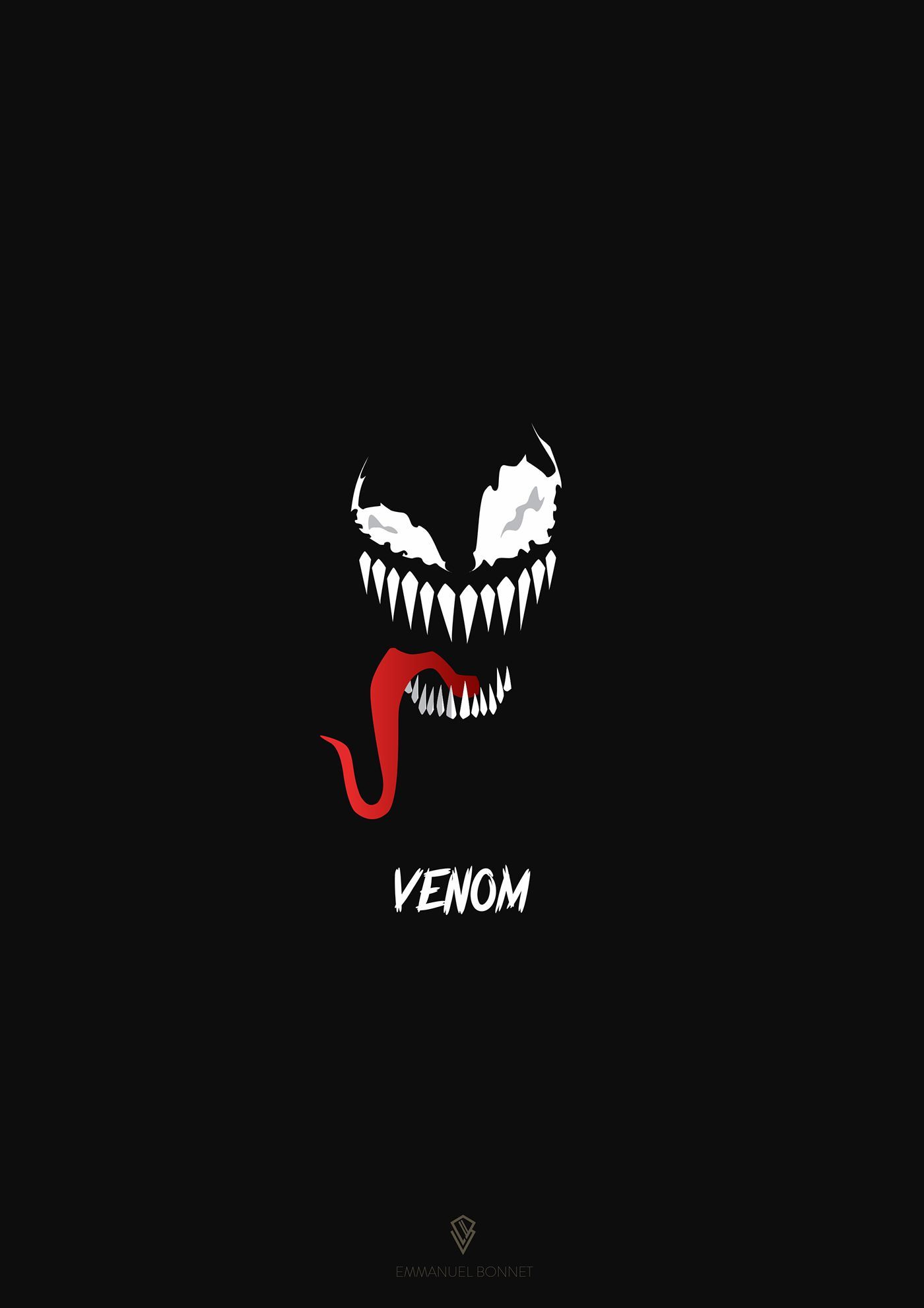 Venom minimalista sfondo nero, simbionte, 1400x1980 Full HD Verticale, iPhone