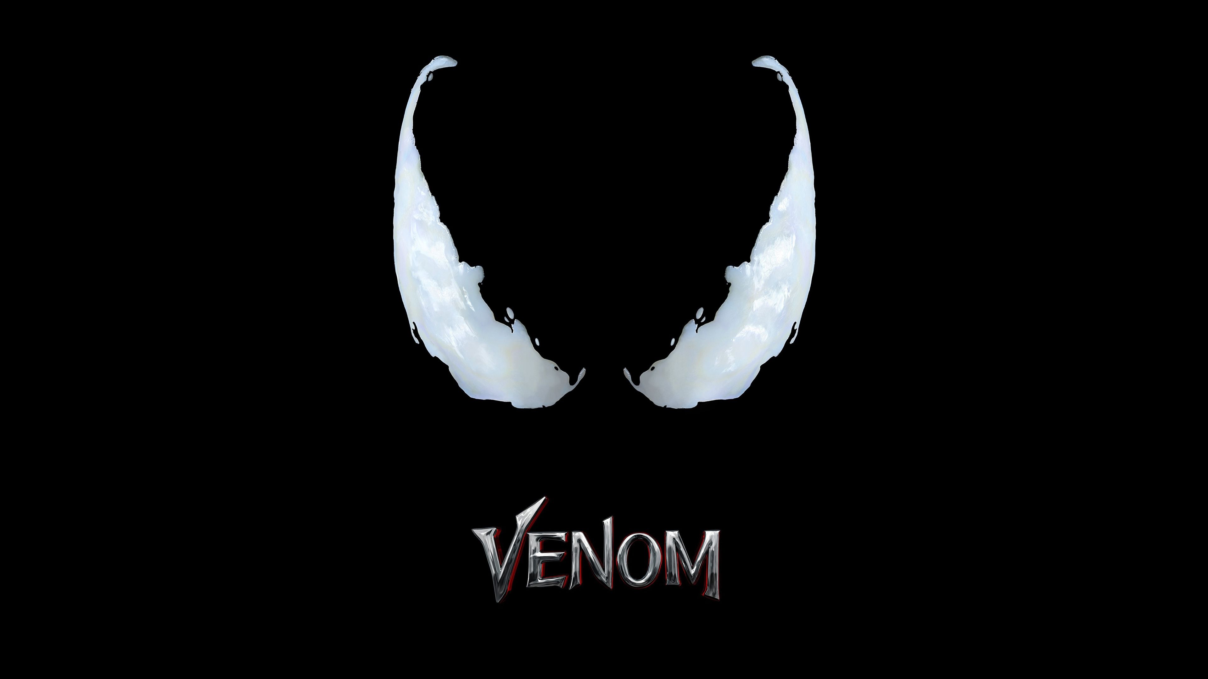 Logo Venom occhi bianchi, 3840x2160 Ultra HD, Monitor 4K