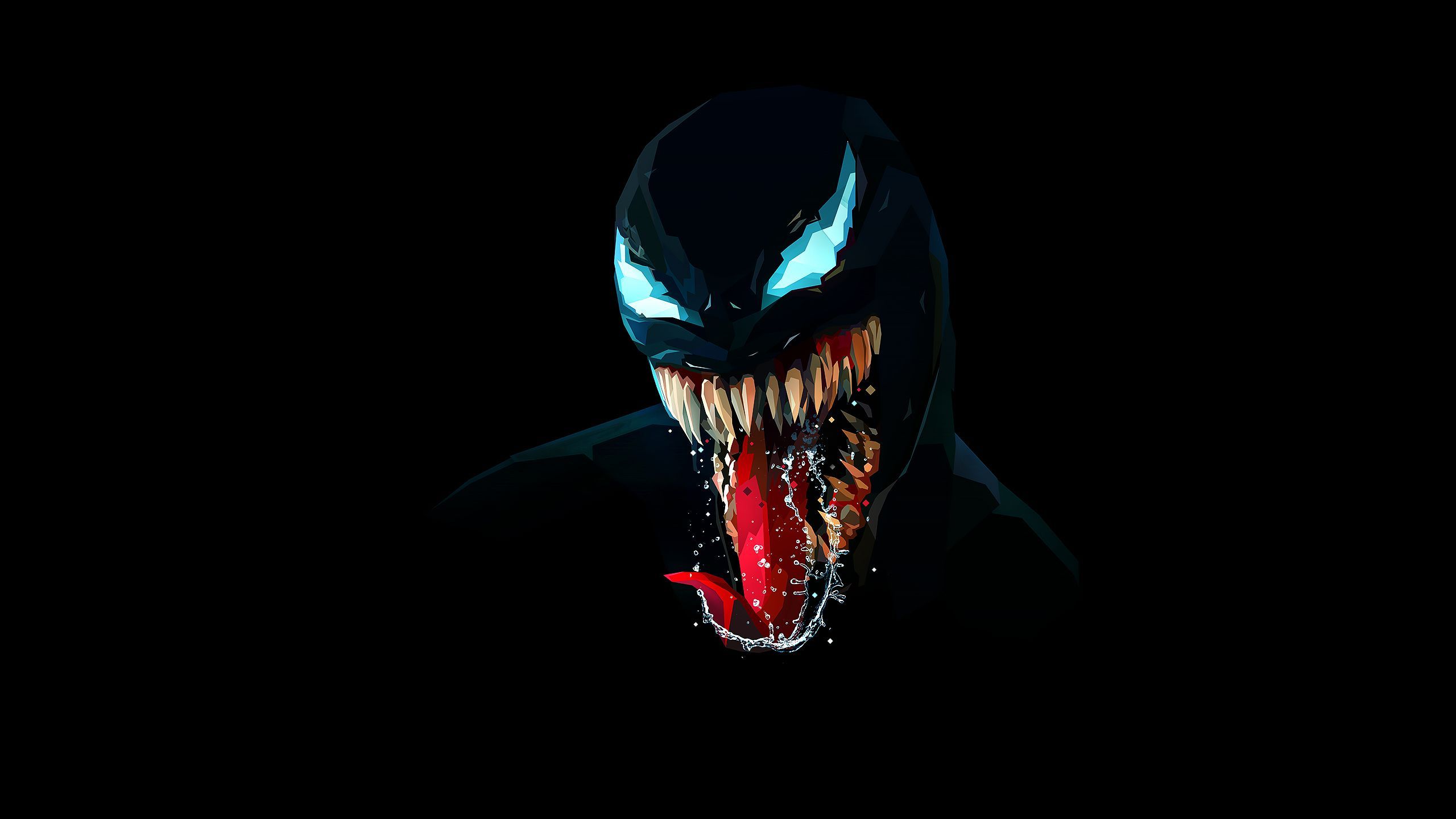 Venom volto sfondo nero, 2560x1440 2K QHD, Monitor Gaming