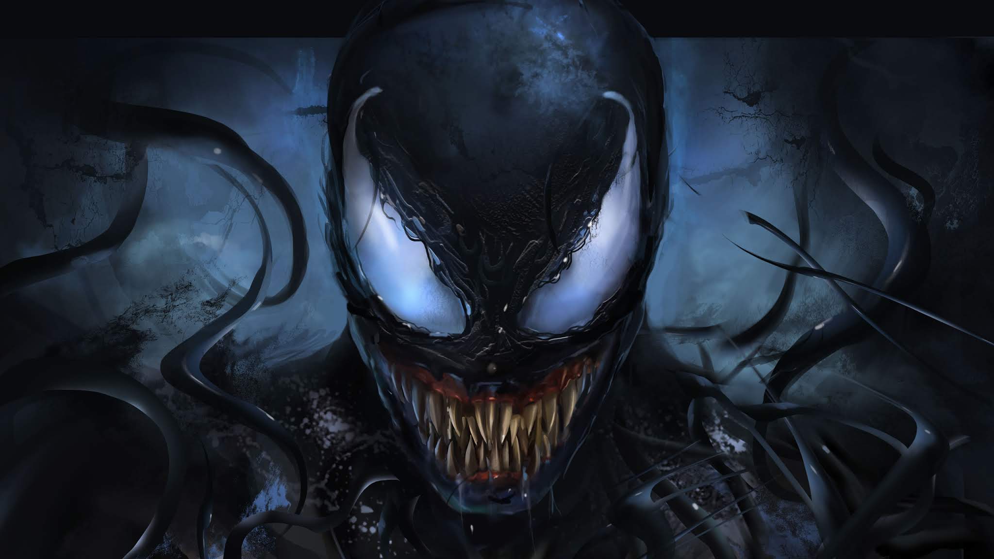 Venom Marvel volto nero, 2048x1152 2K, PC