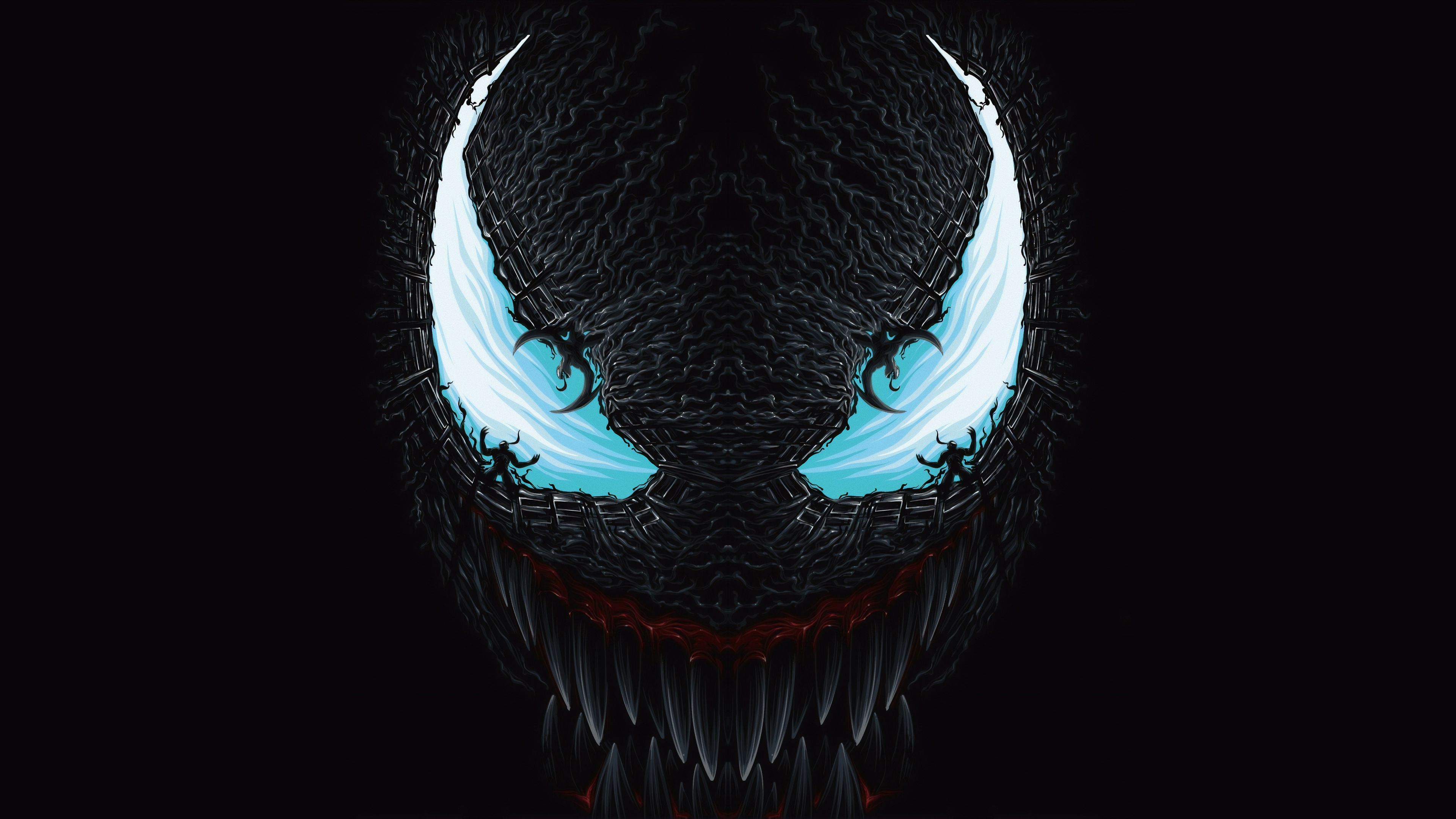 Venom occhi bianchi Marvel, simbionte, 3840x2160 4K, Desktop 4K