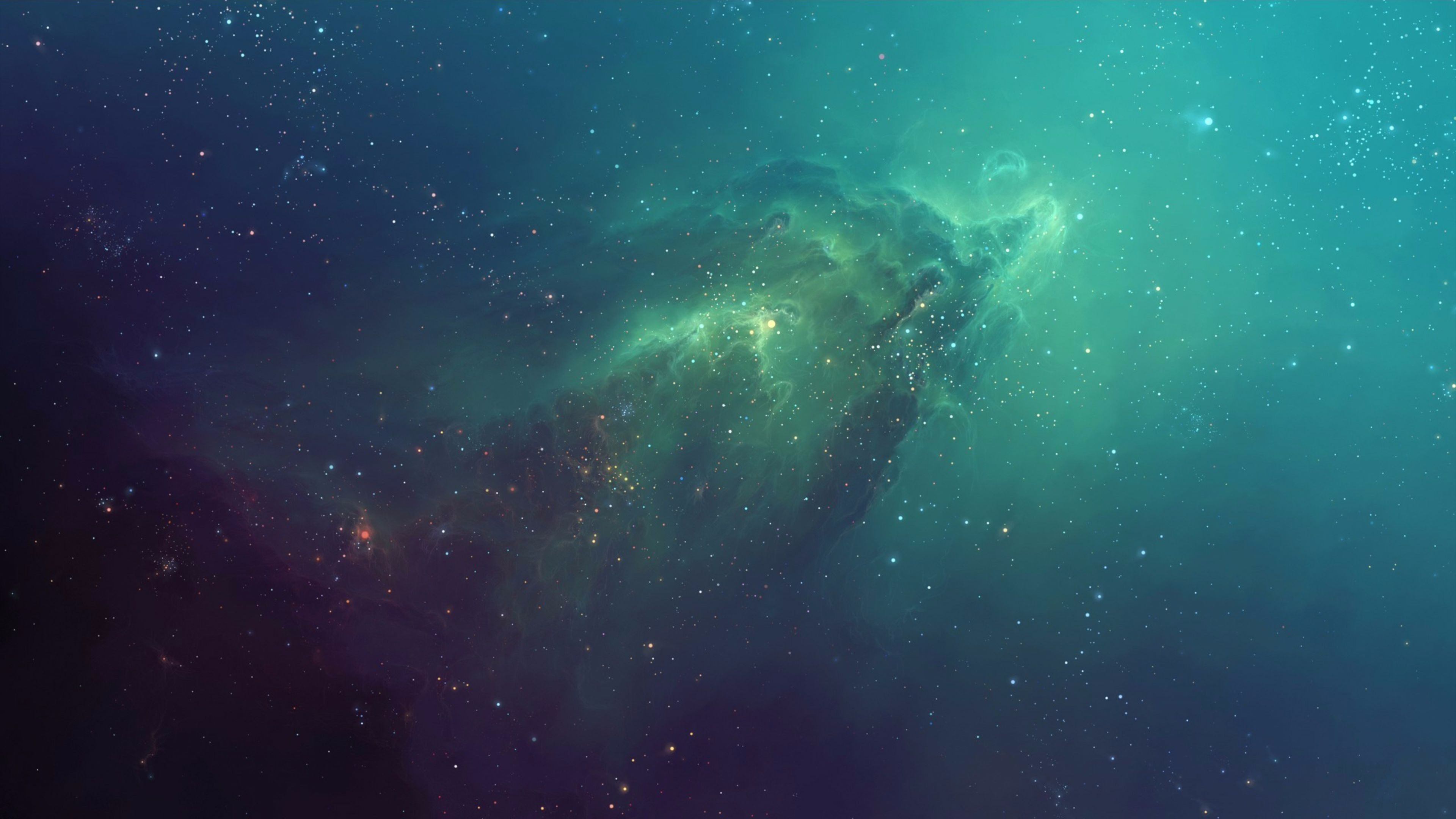 Nebulosa verde acqua astratta, 3840x2160 UHD, PC 4K