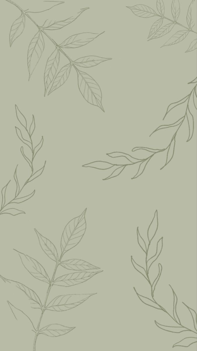 Foglie disegnate verde salvia, 676x1200 Verticale, Mobile