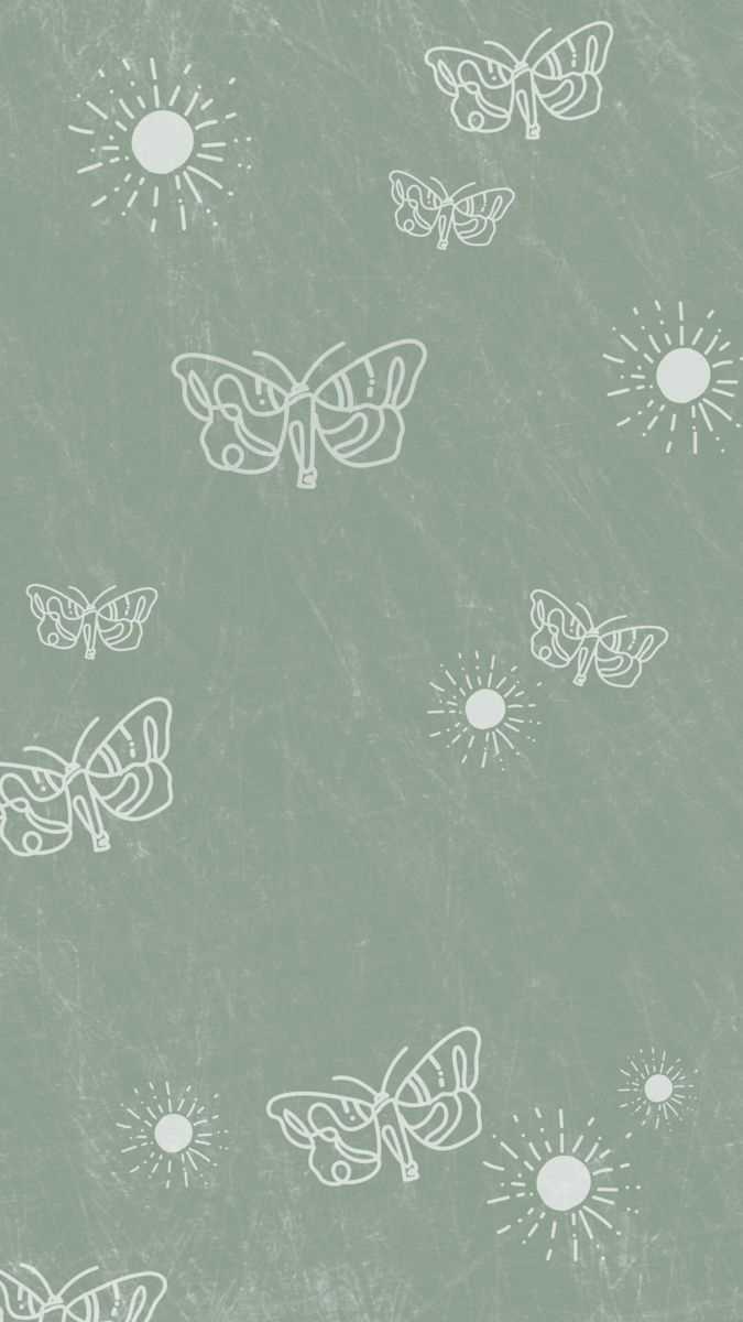 Farfalle e soli verde salvia, 675x1200 Verticale, Mobile