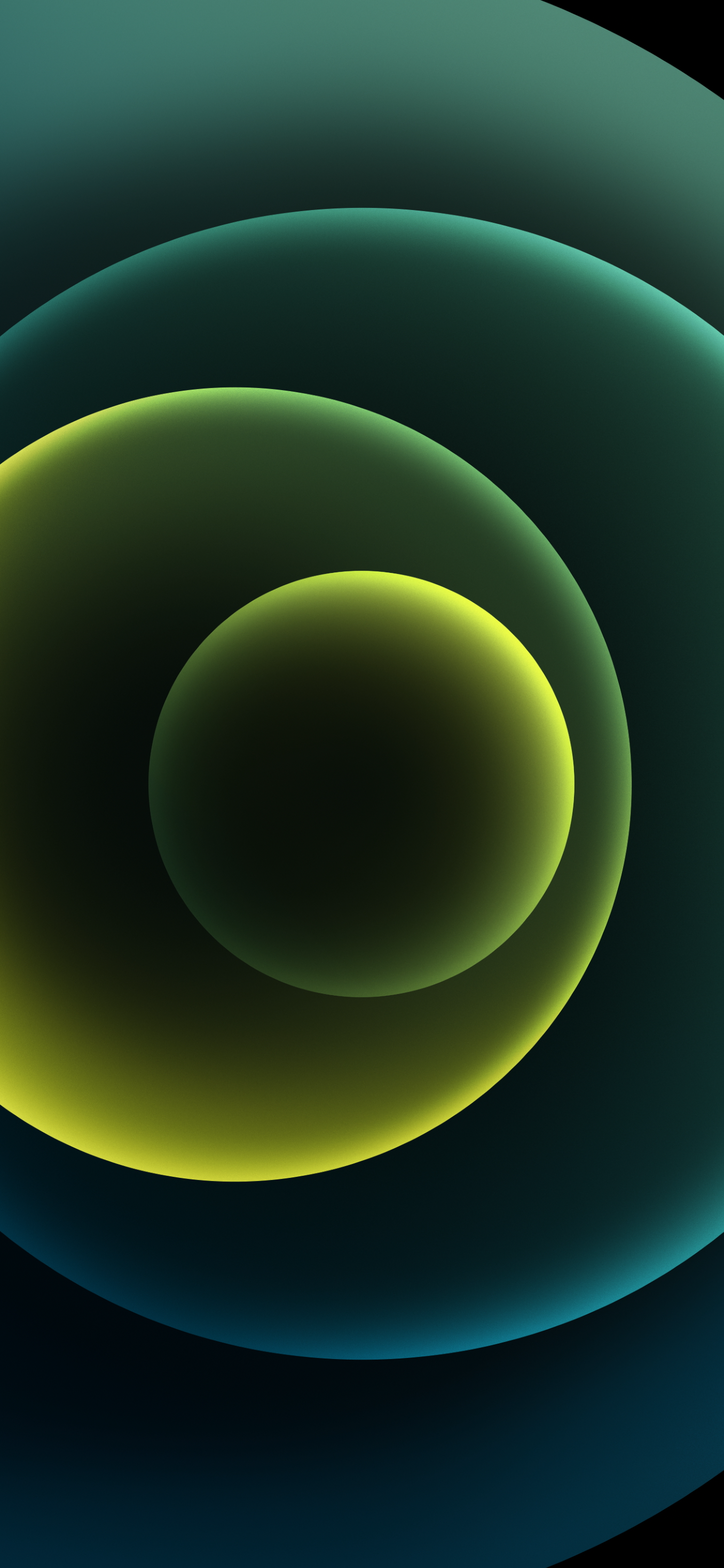 Cerchi concentrici verde e giallo, 1356x2934 Verticale, Telefono