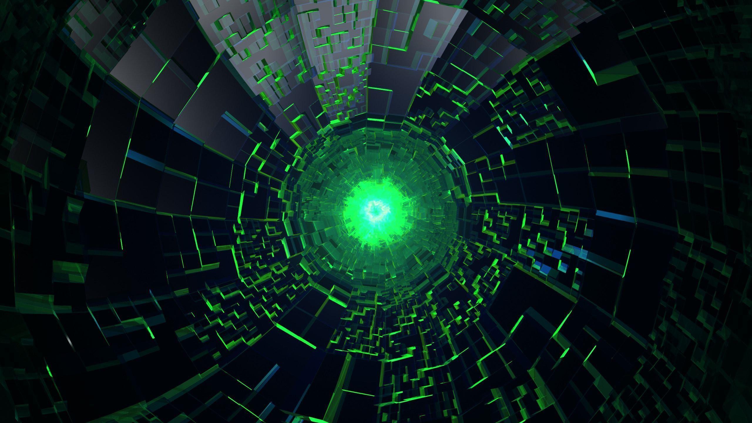 Esplosione di cristalli verdi astratti, 2560x1440 QHD, Monitor Gaming
