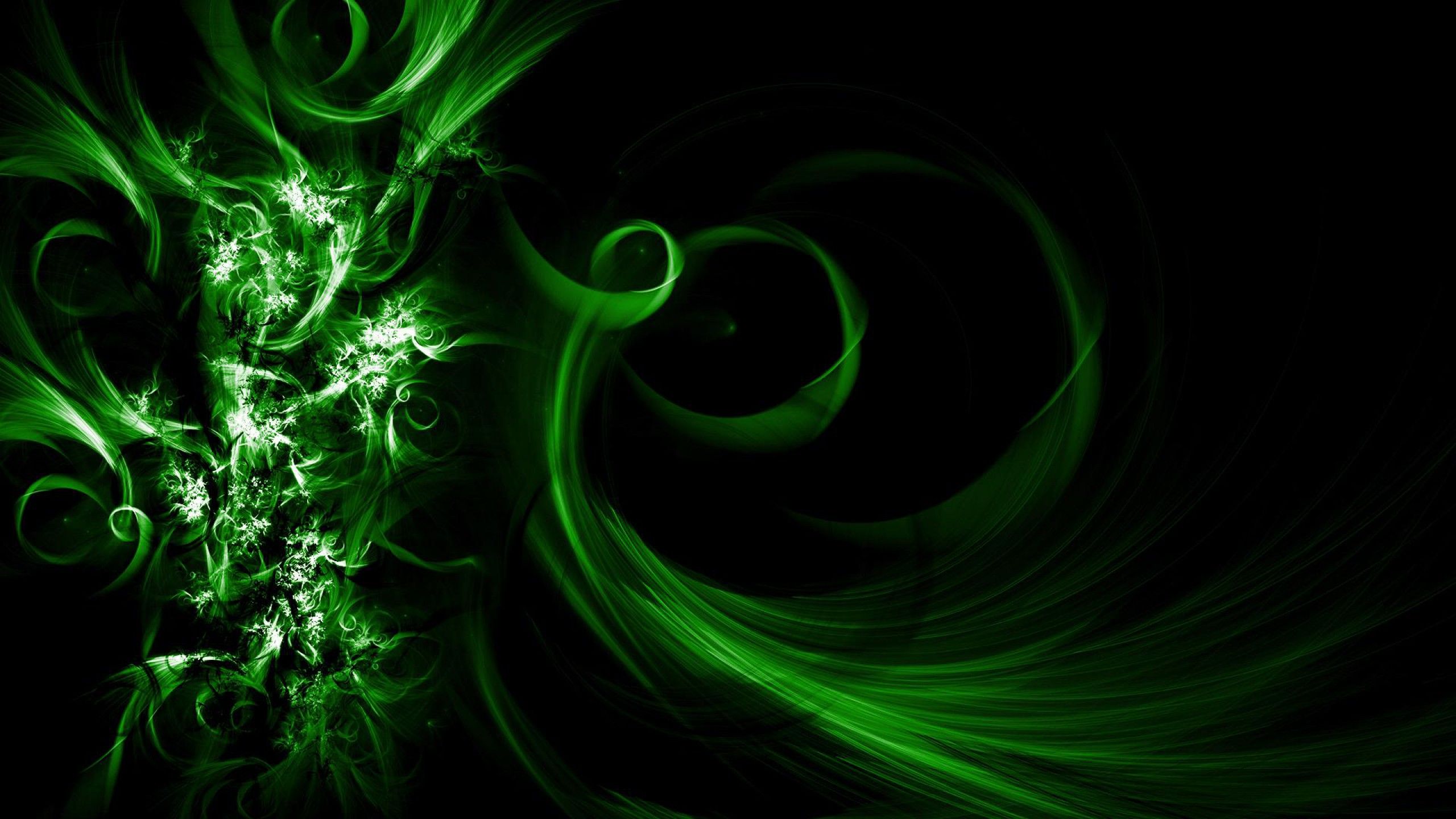 Motivo astratto verde fluttuante, 2560x1440 2K QHD, Monitor Gaming