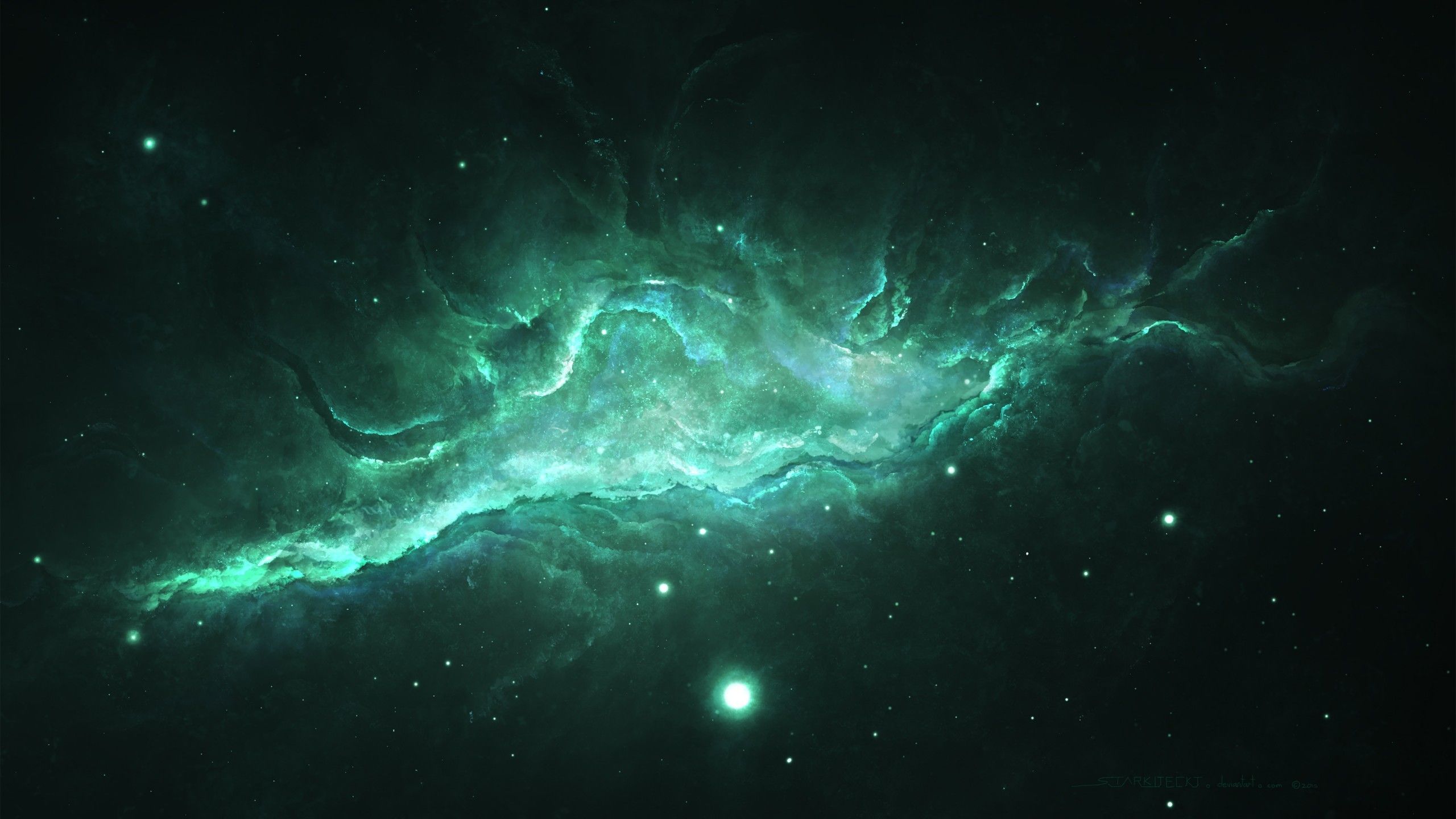 Cubi verdi astratti 3D, 2560x1440 QHD, Laptop