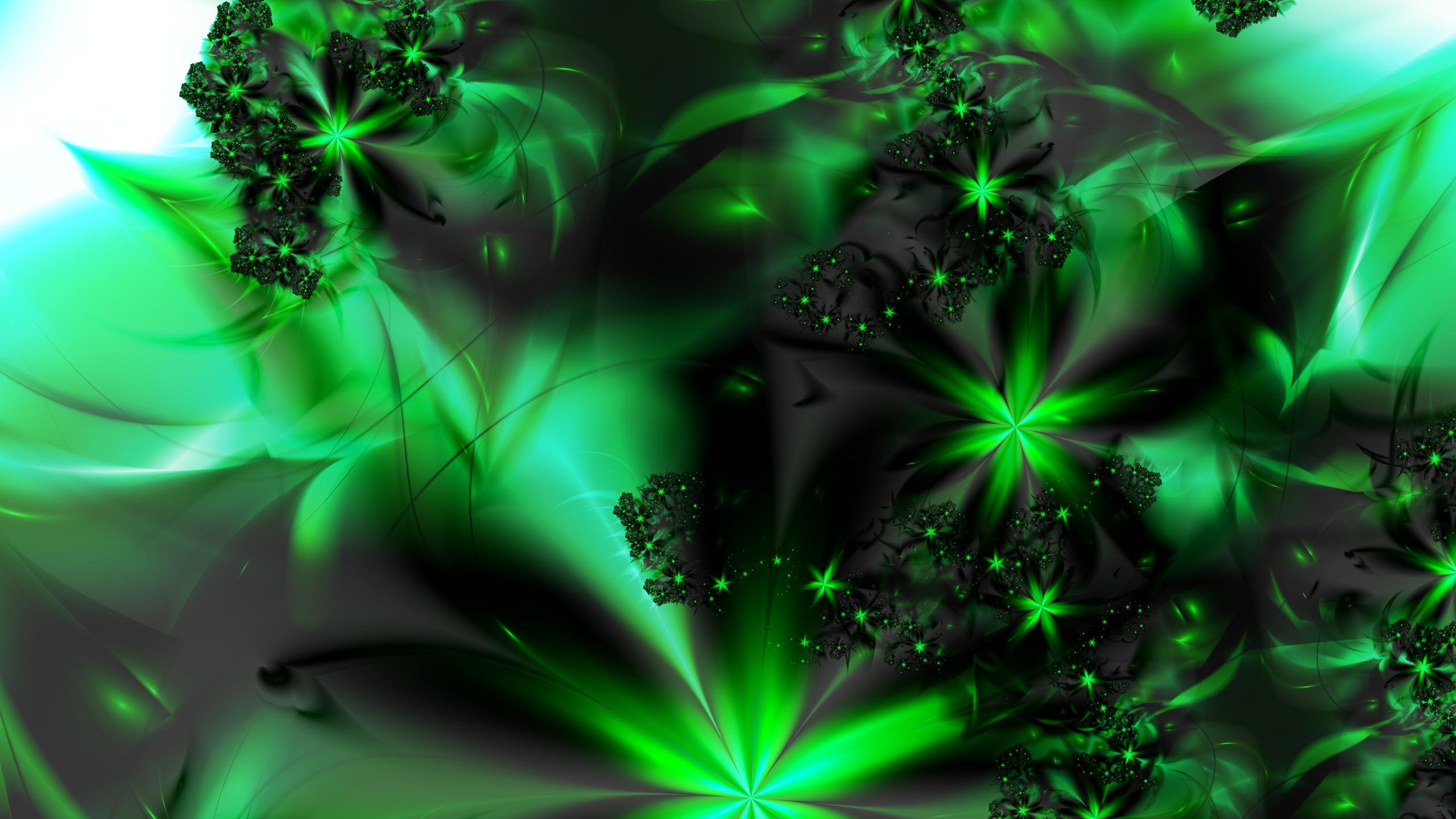 Tunnel digitale astratto verde, 2560x1440 2K, Desktop