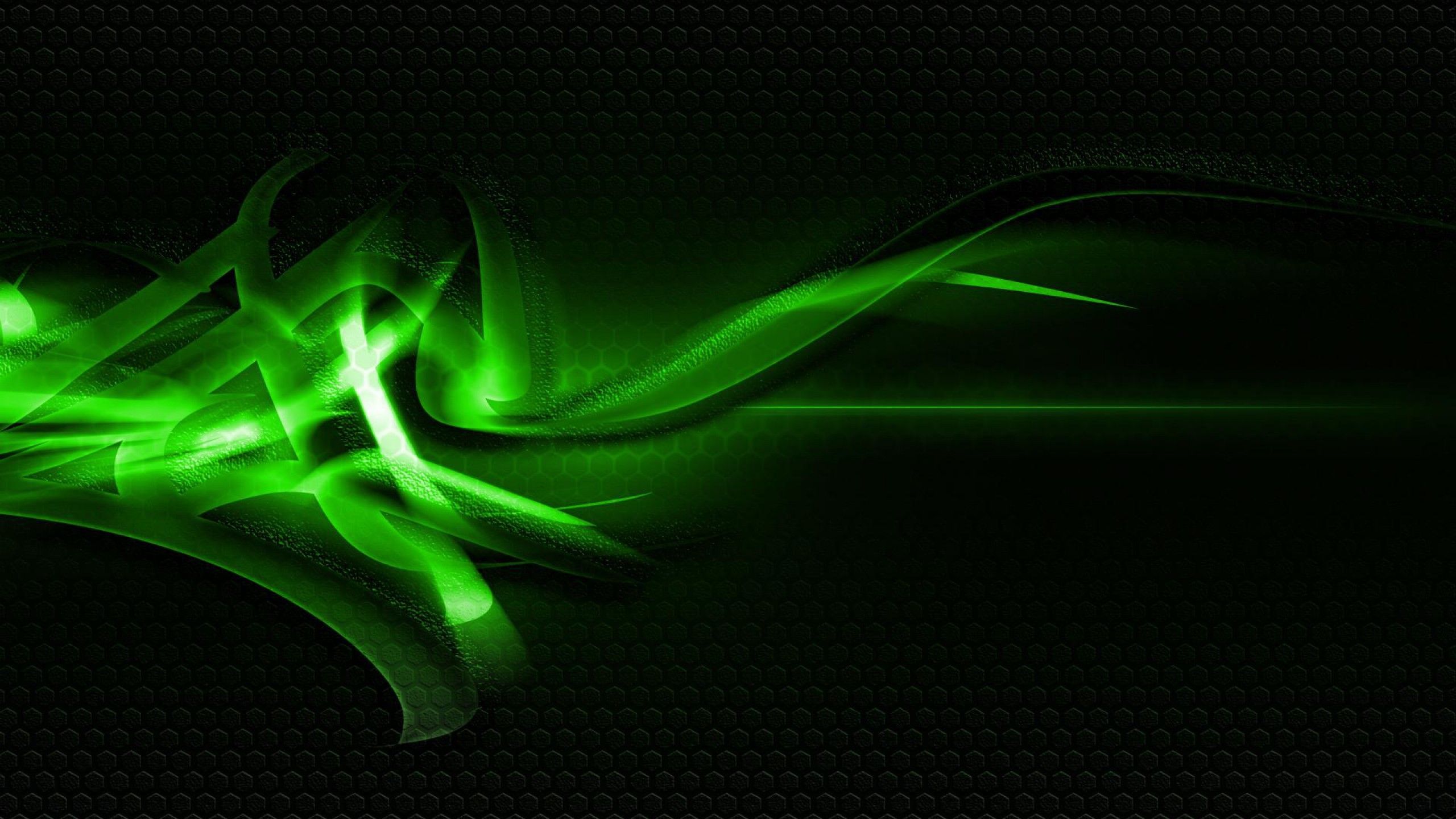 Onde astratte verde neon, 2560x1440 1440p, Desktop